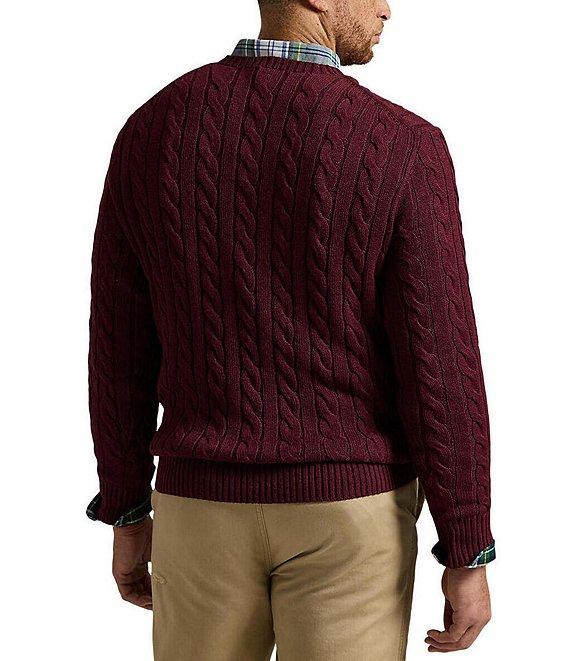 Polo Ralph Lauren Big & Tall Cable Knit Cotton Sweater Product Image