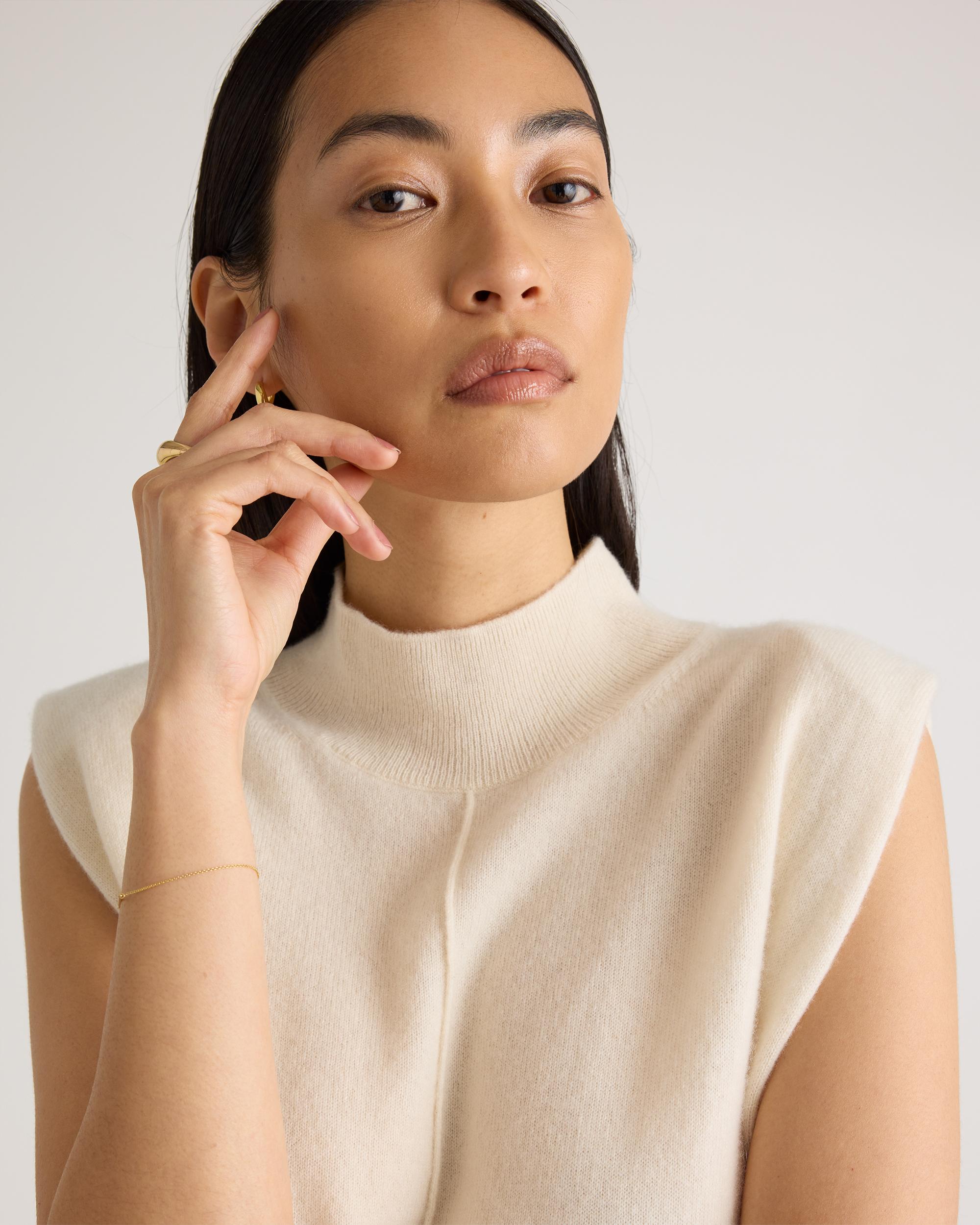 Quince | Women's Mongolian Cashmere Padded-Shoulder Sweater Tank Top Size XS Product Image