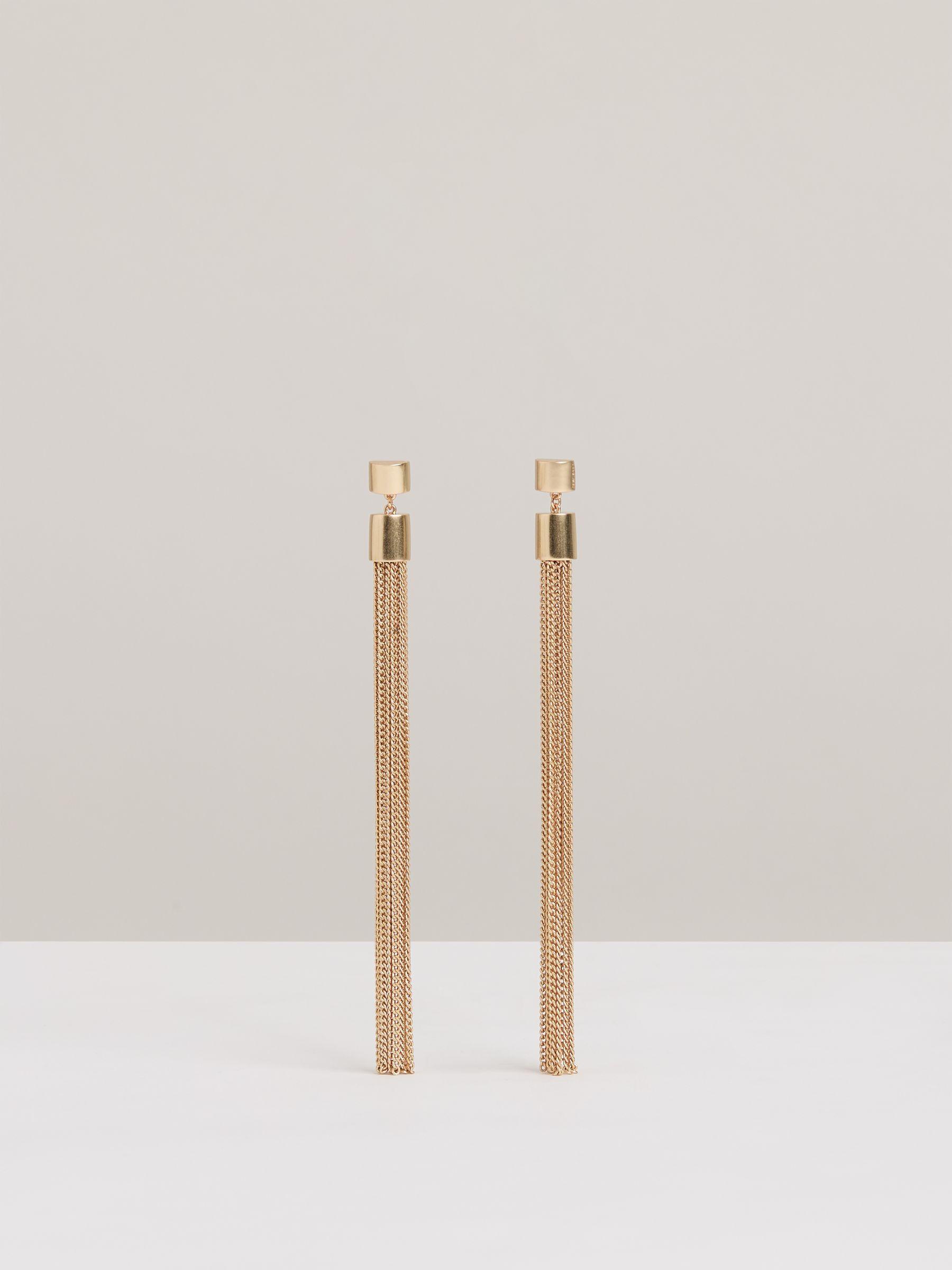 Tassel Drop Earrings in Gold Tone Product Image