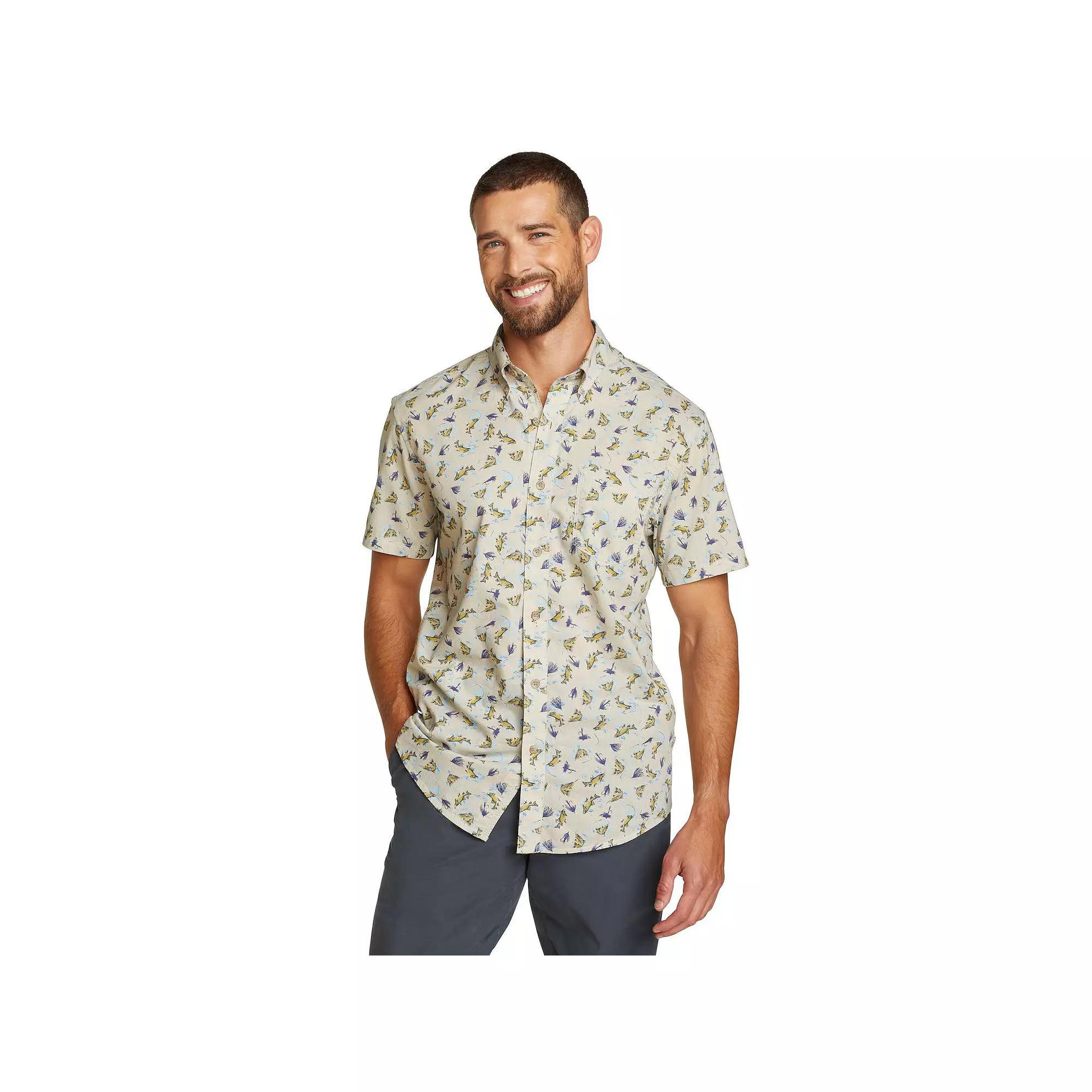 Men's Eddie Bauer Baja Print Short Sleeve Button-Down Shirt,  Product Image