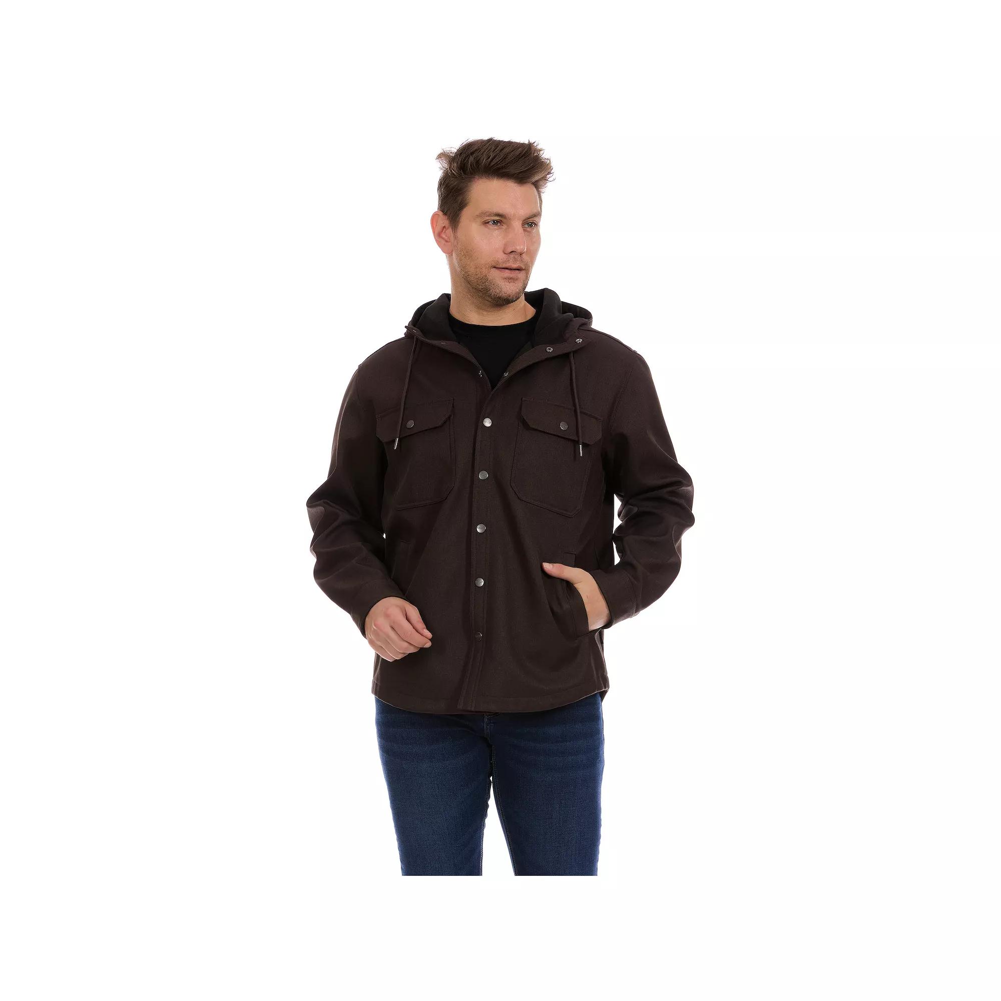 Men's Bass Creek Outfitters® Twill Softshell Bonded with Fleece Hooded Jacket,  Product Image