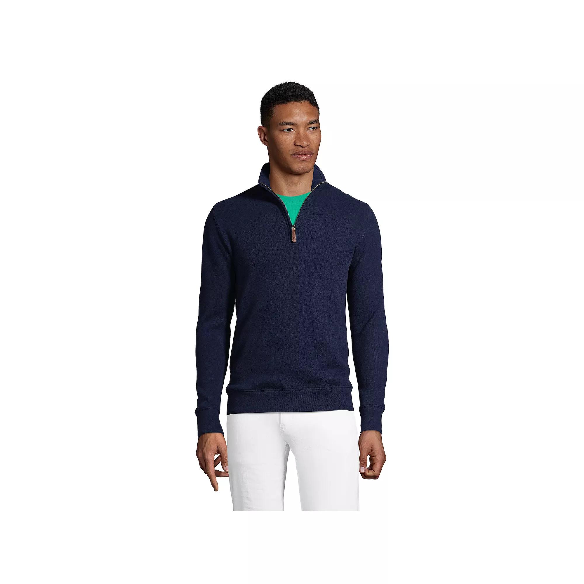 Big & Tall Lands' End Bedford Regular-Fit Rib Quarter-Zip Sweater, Men's,  Product Image