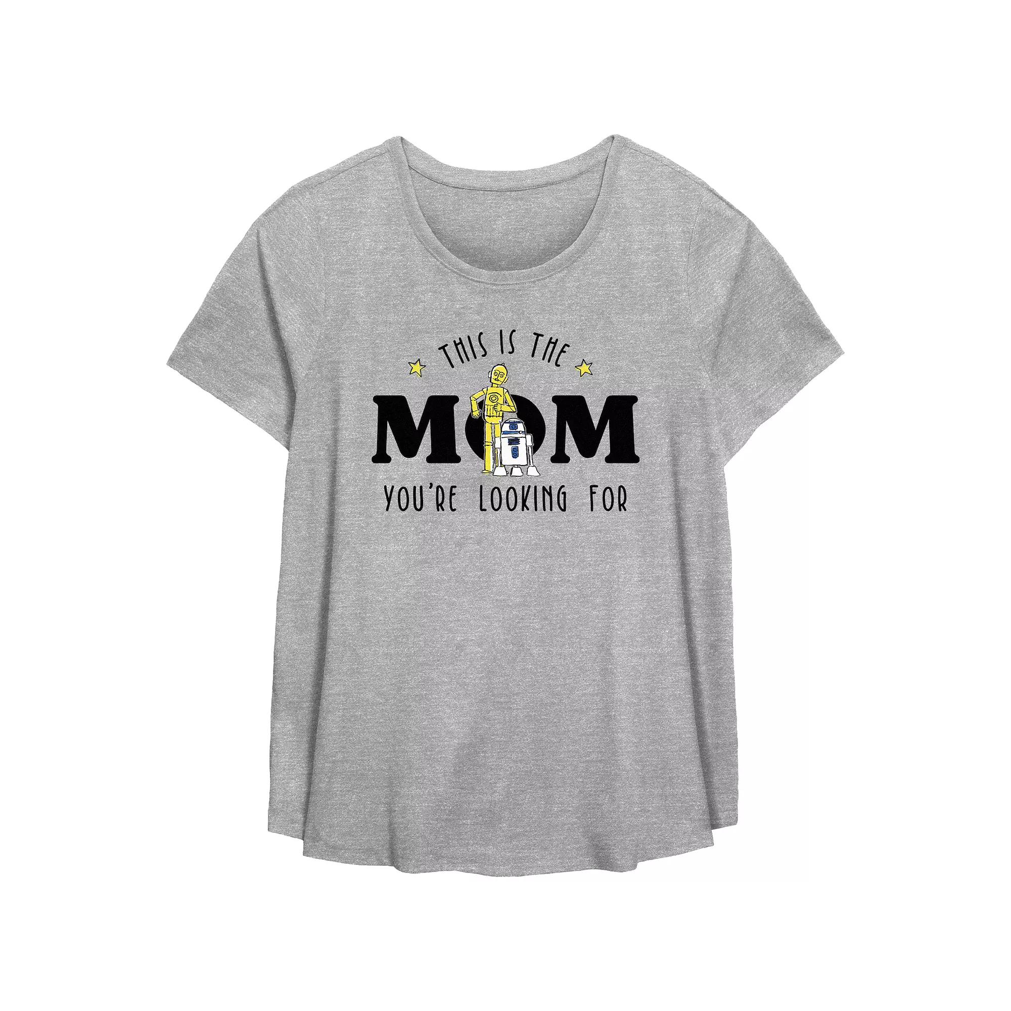 Plus Size Star Wars This Is The Mom You're Looking For Scoop Hem Flowy Graphic Tee, Women's, Size: 0X, Grey Gray Product Image