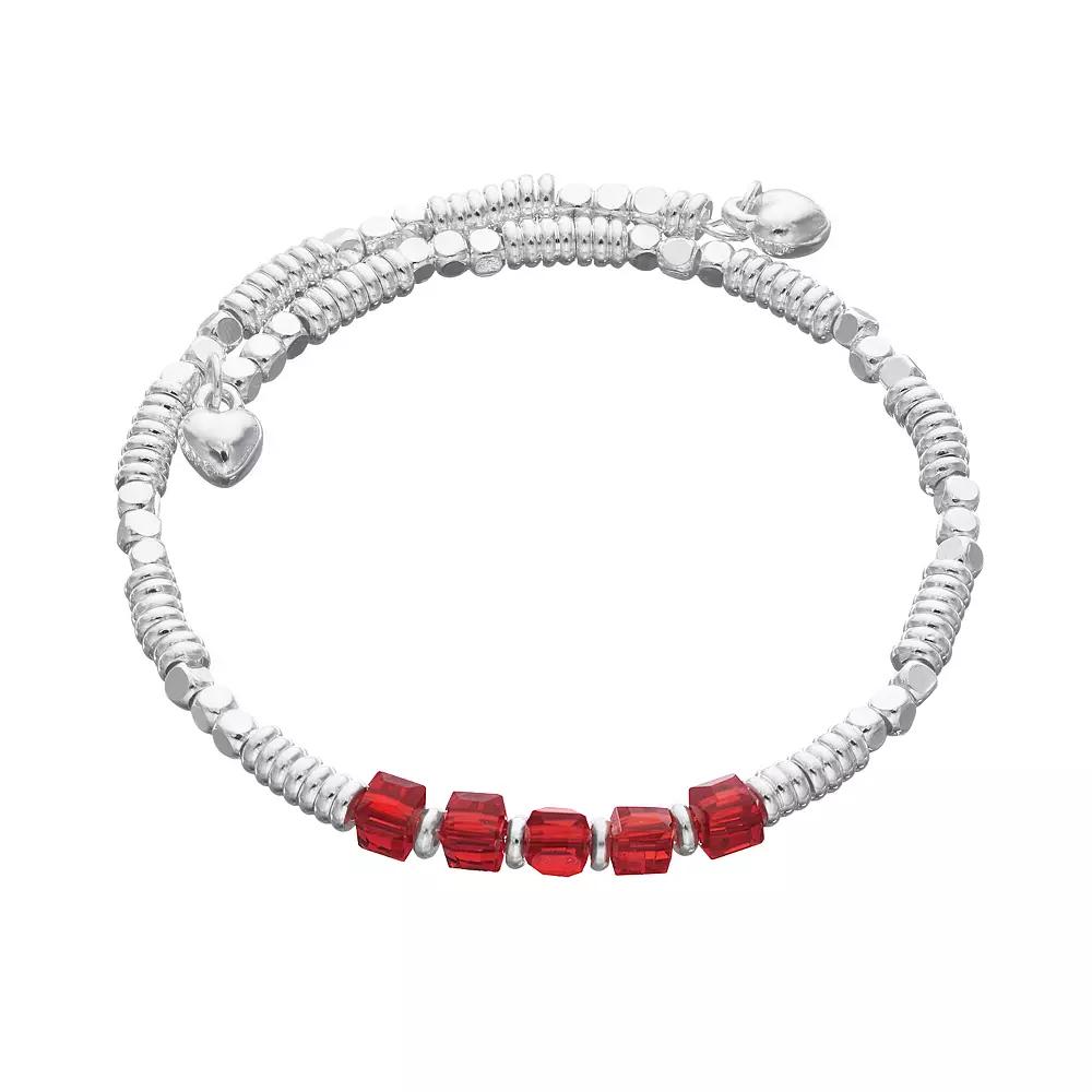 City Luxe Silver Tone Birthstone Beaded Bracelet, Women's, January Product Image