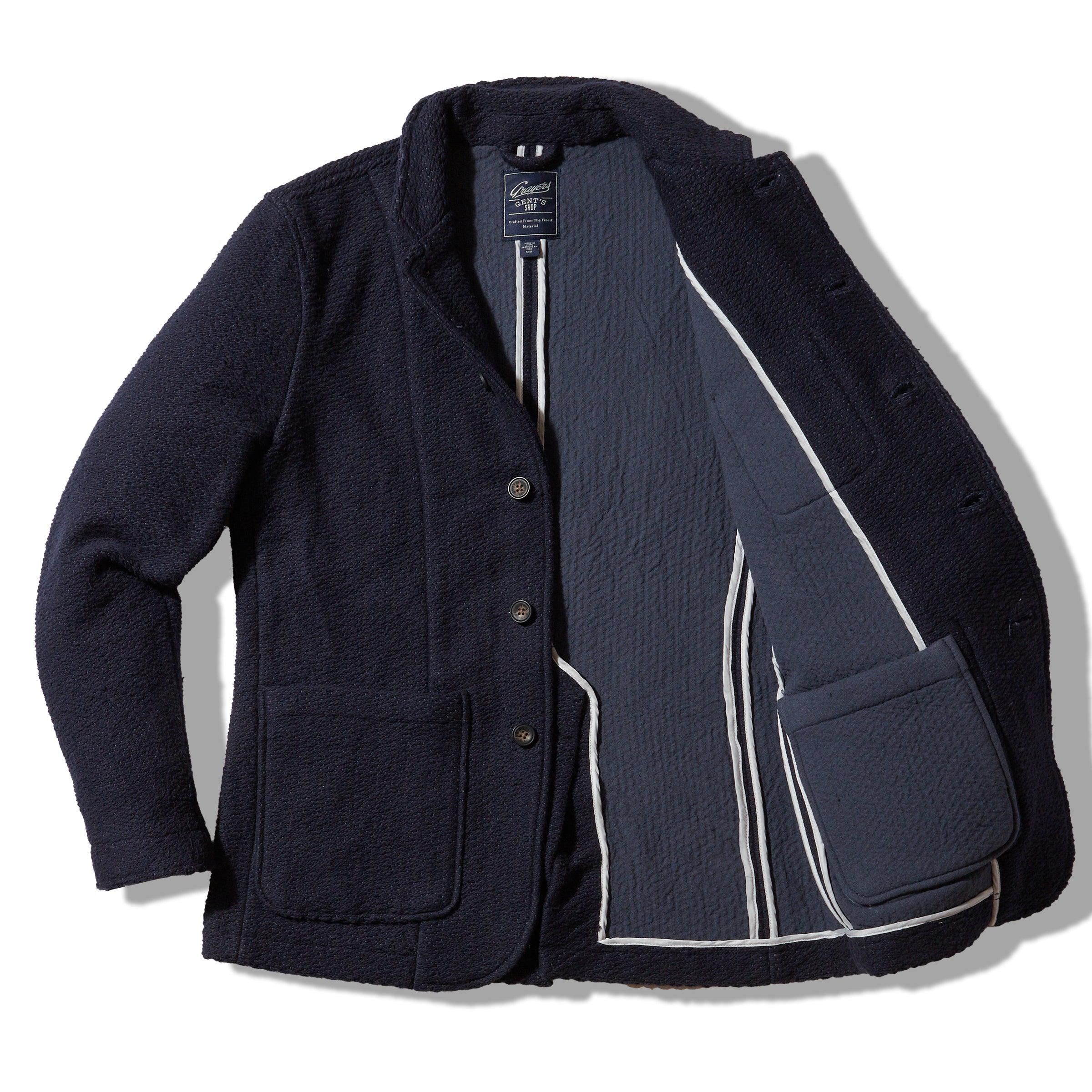 Rope Weave Artisanal Jacket - Navy Product Image
