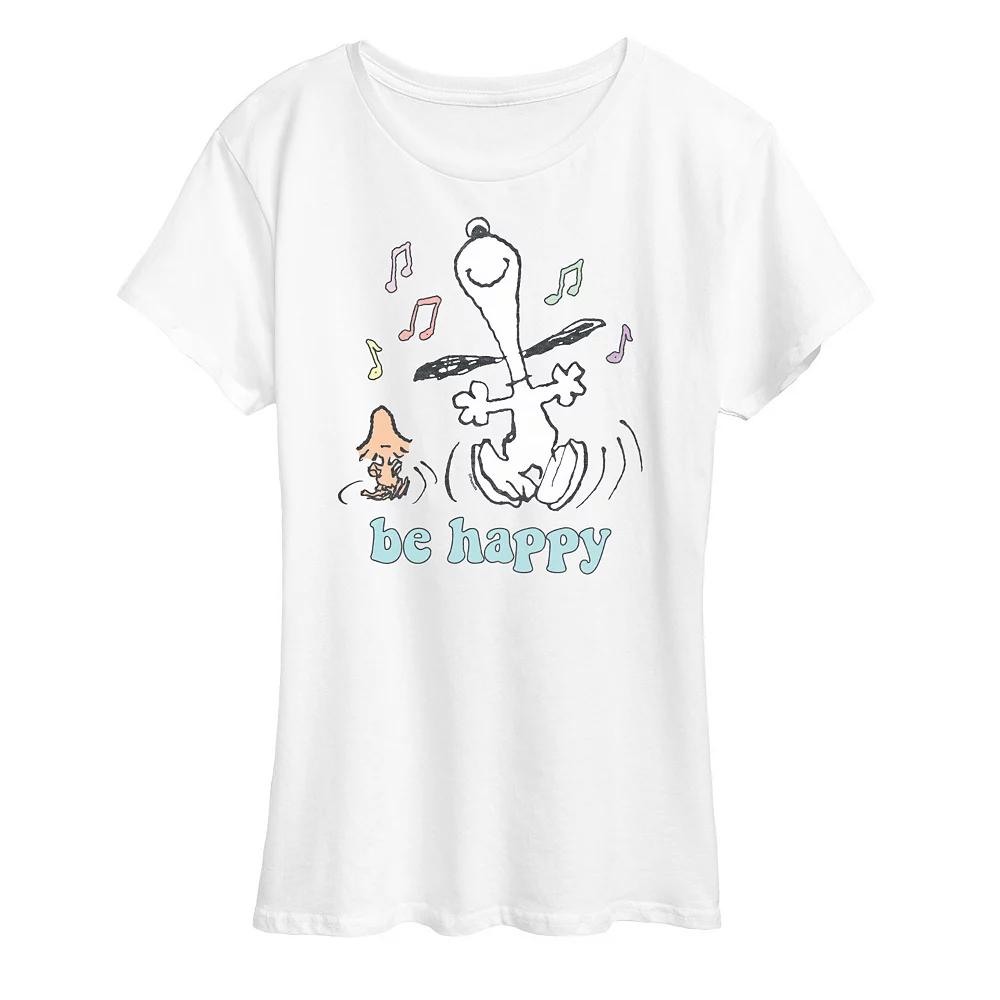 Women's Peanuts Be Happy Graphic Tee, Girl's,  Product Image