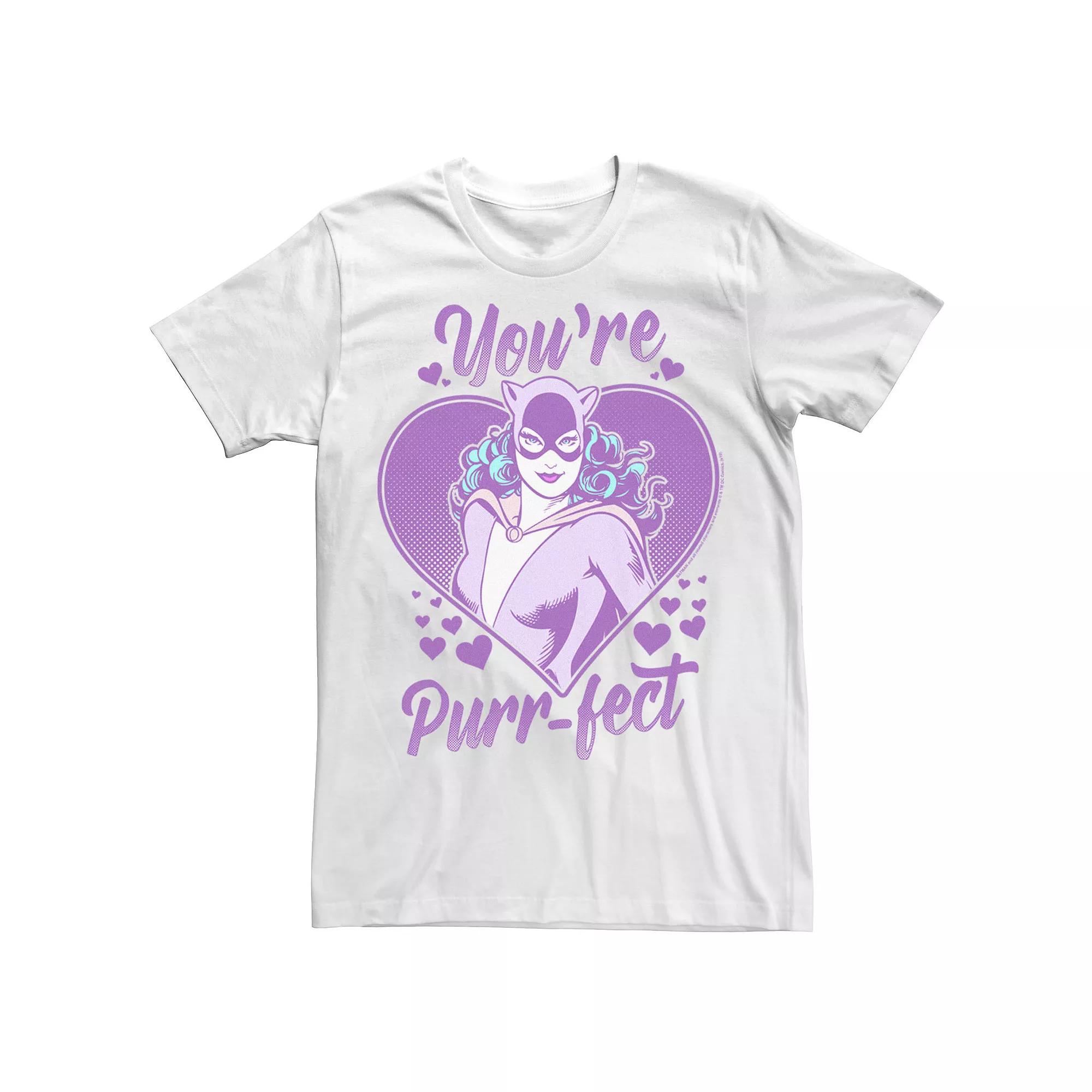 Men's DC Comics Valentine's Day Catwoman You're Purr-fect Tee,  Product Image