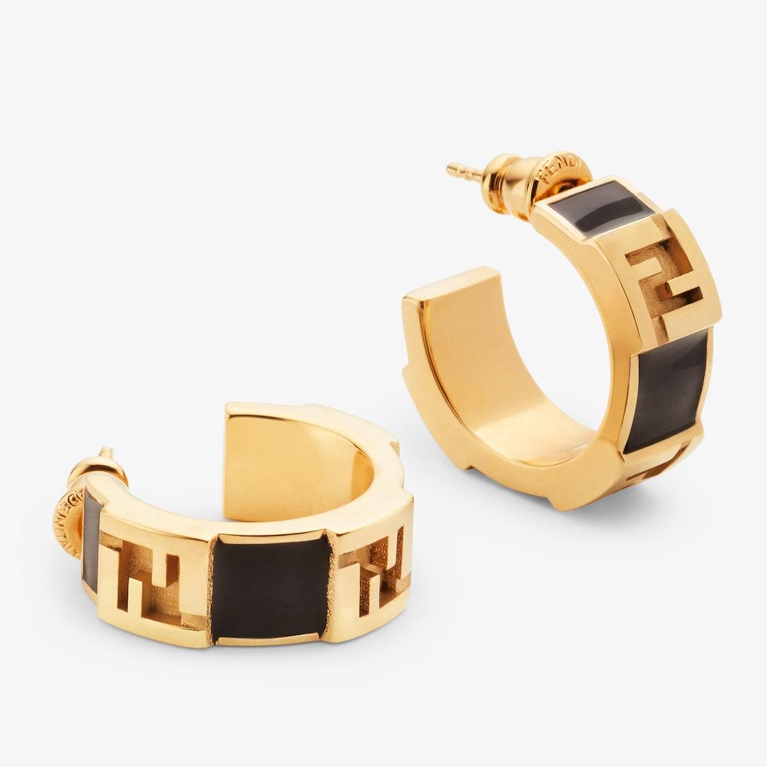 Forever Fendi earringsGold-colored and black metal earrings Product Image