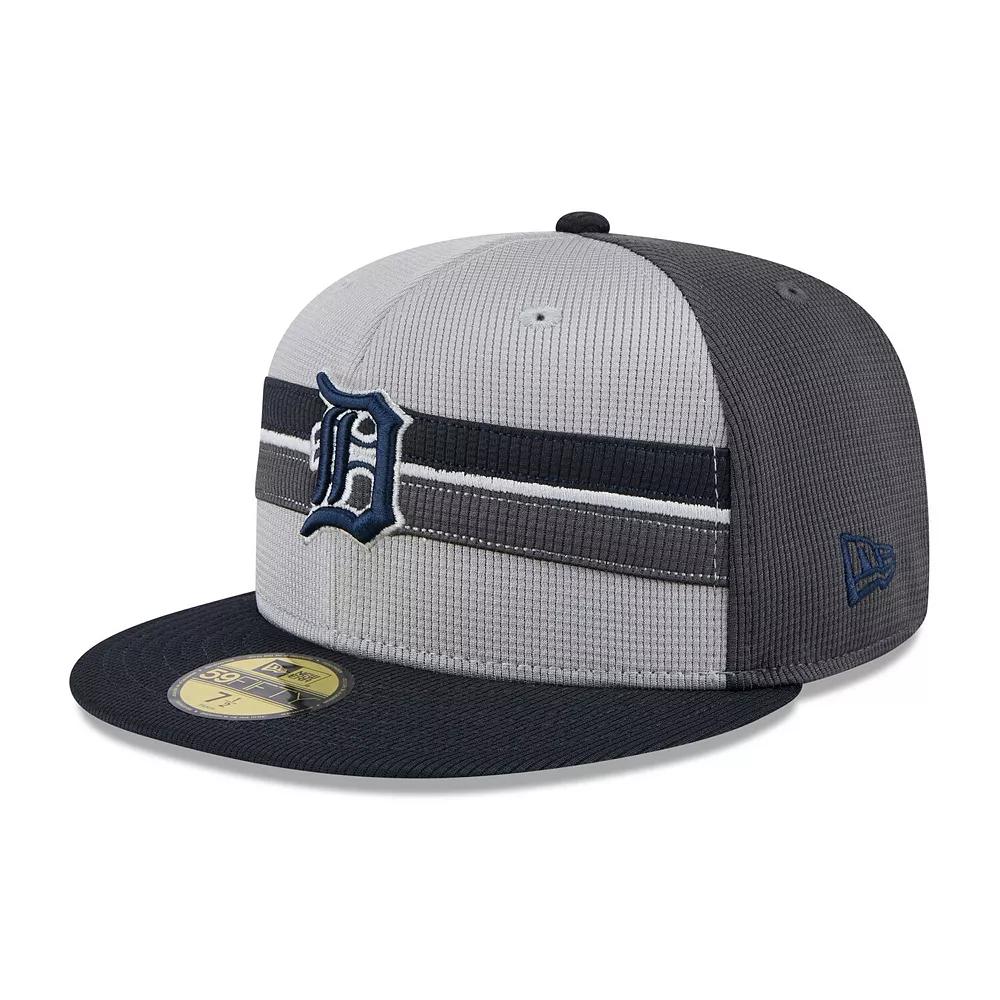 Men's New Era  Gray/Navy Detroit Tigers 2025 Batting Practice 59FIFTY Fitted Hat, Size: 7 3/8, Grey Product Image