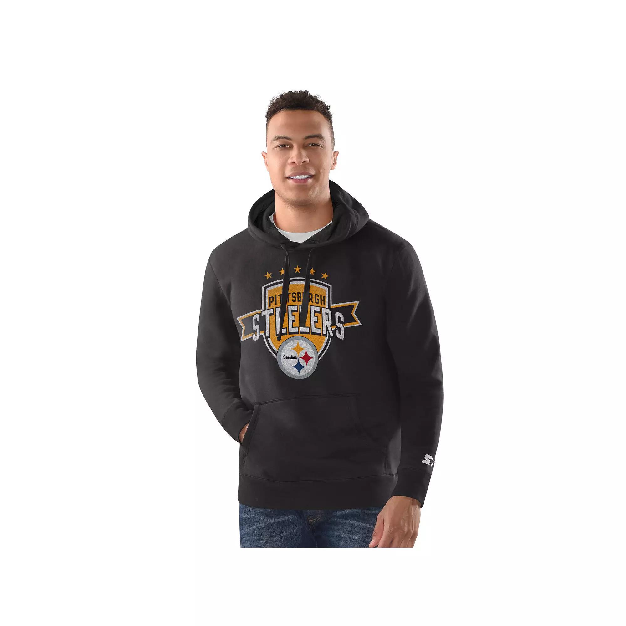 Men's Starter Black Pittsburgh Steelers Vintage Pullover Hoodie,  Product Image