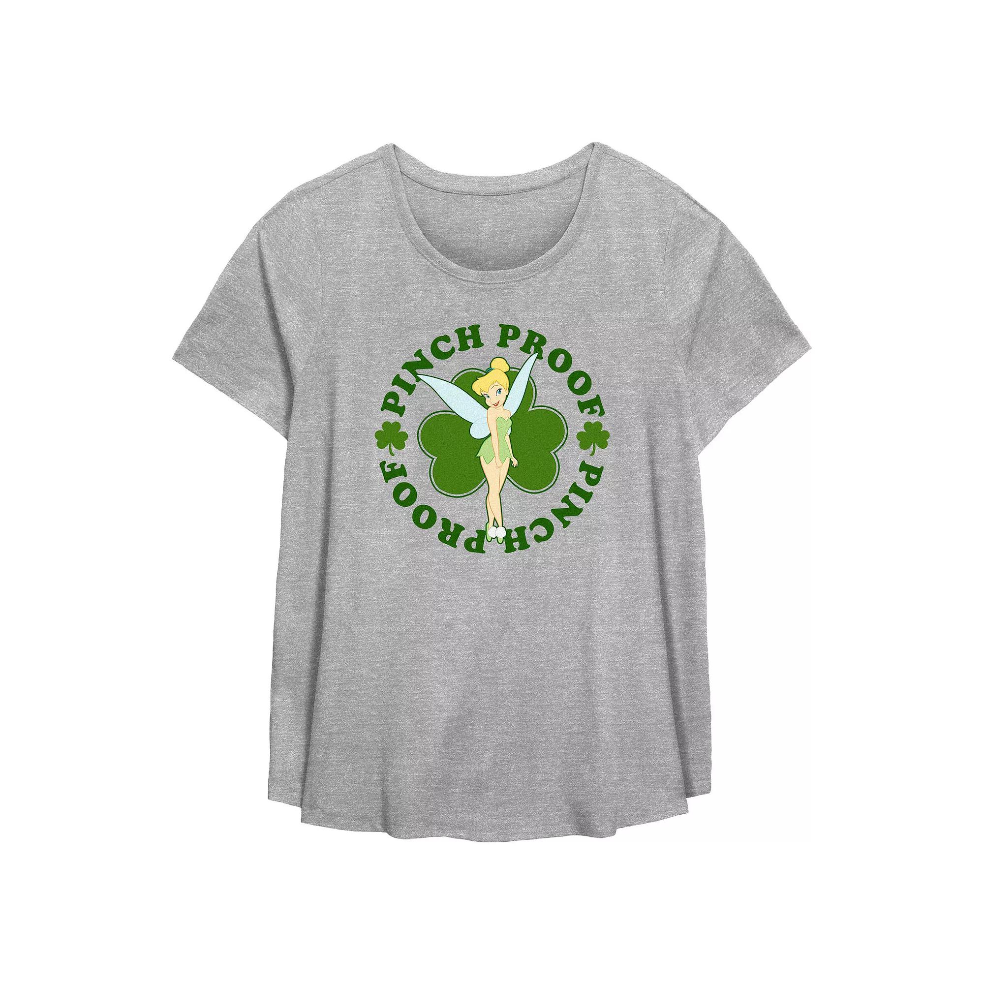 Disney's Tinker Bell Pinch Proof Plus Size Flowy Graphic Tee, Women's, Size: 2XL, Grey Gray Product Image