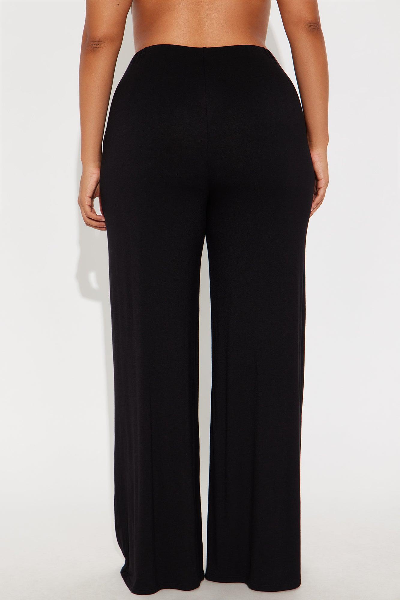 Samaria Easy Jersey Wide Leg Pant 32 - Black Female Product Image