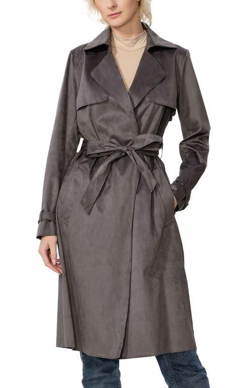 Kimi & Kai Women's Aria Long Faux Suede Trench Coat Product Image
