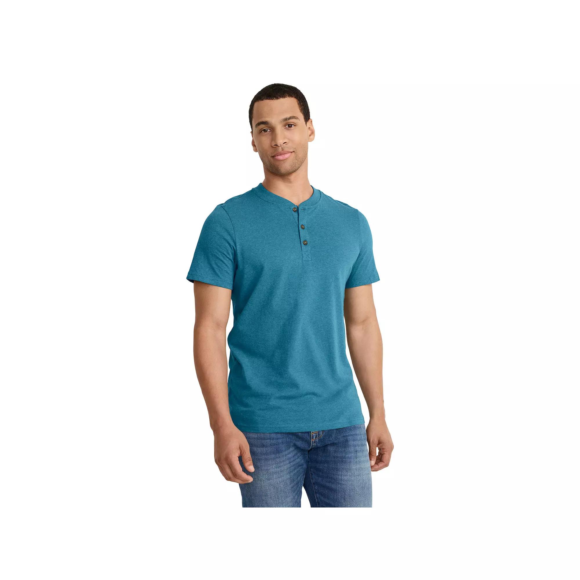 Men's Jockey Outdoors™ by Luke Bryan Short Sleeve Henley, Size: 3XL, Teal Grey Product Image
