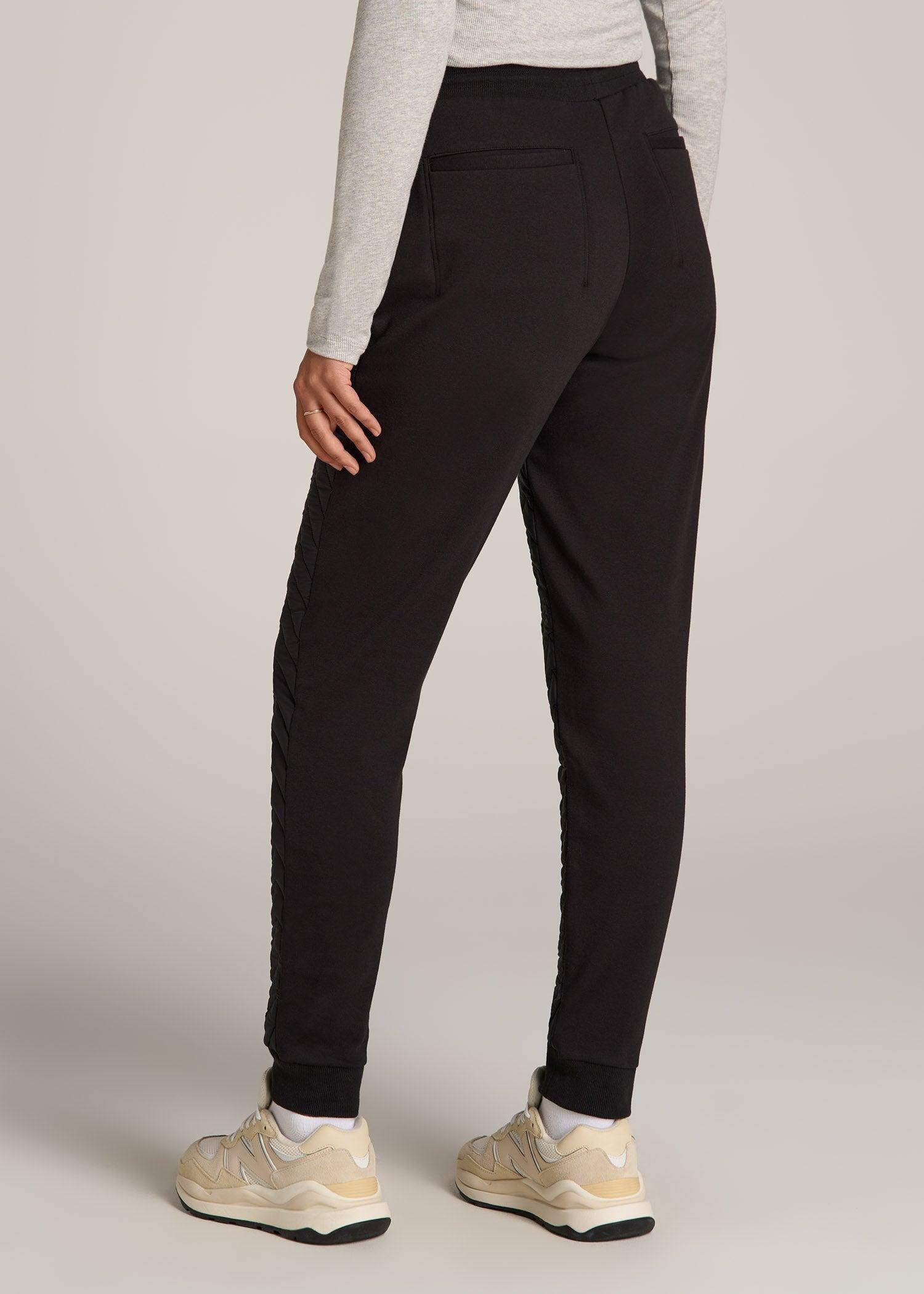 Quilted Joggers for Tall Women in Black Female Product Image