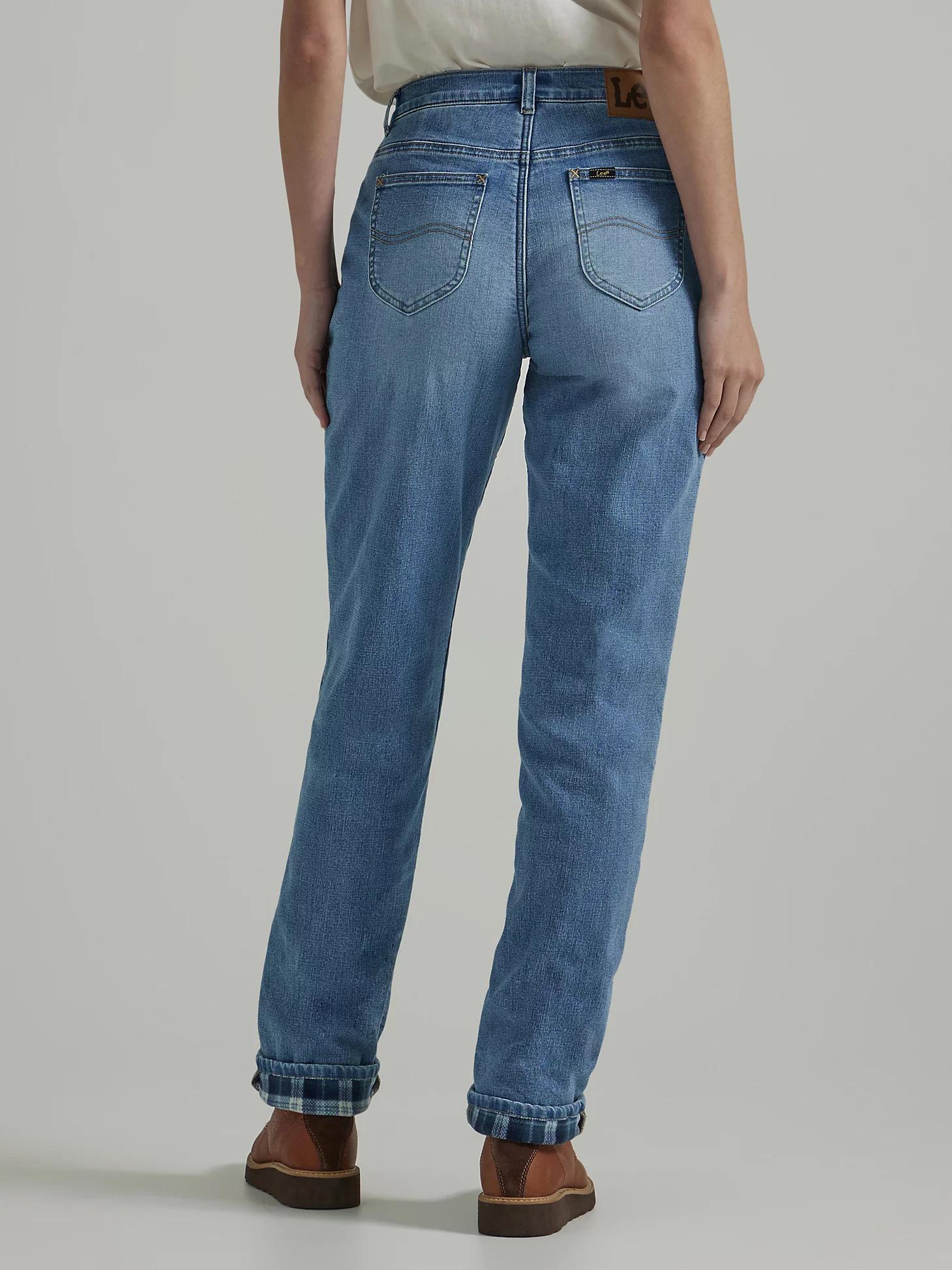 Womens Fleece Lined Relaxed Fit Jeans | Straight Leg | Lee® Product Image