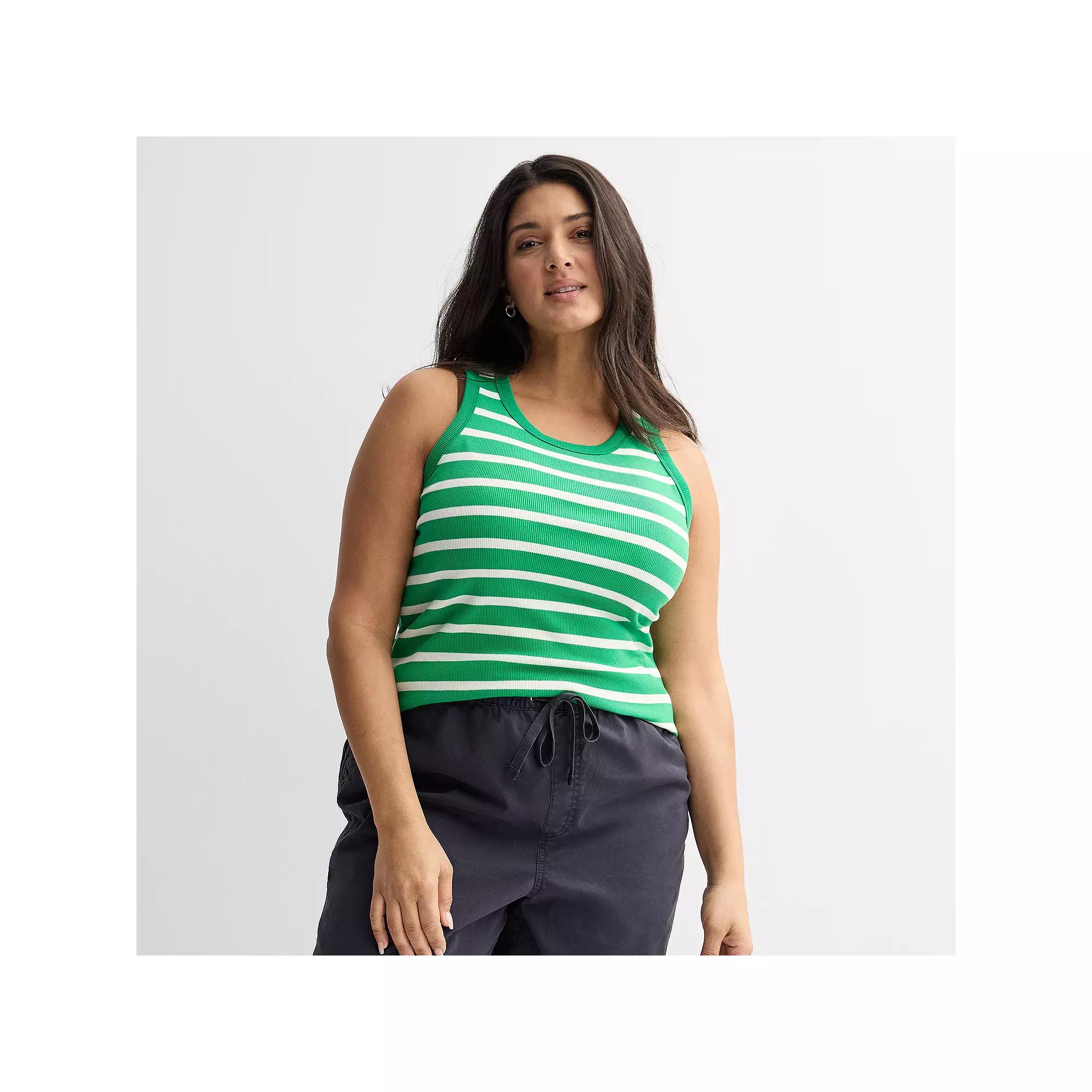 Plus Size Sonoma Goods For Life High Neck Ribbed Layering Tank Top, Womens Product Image