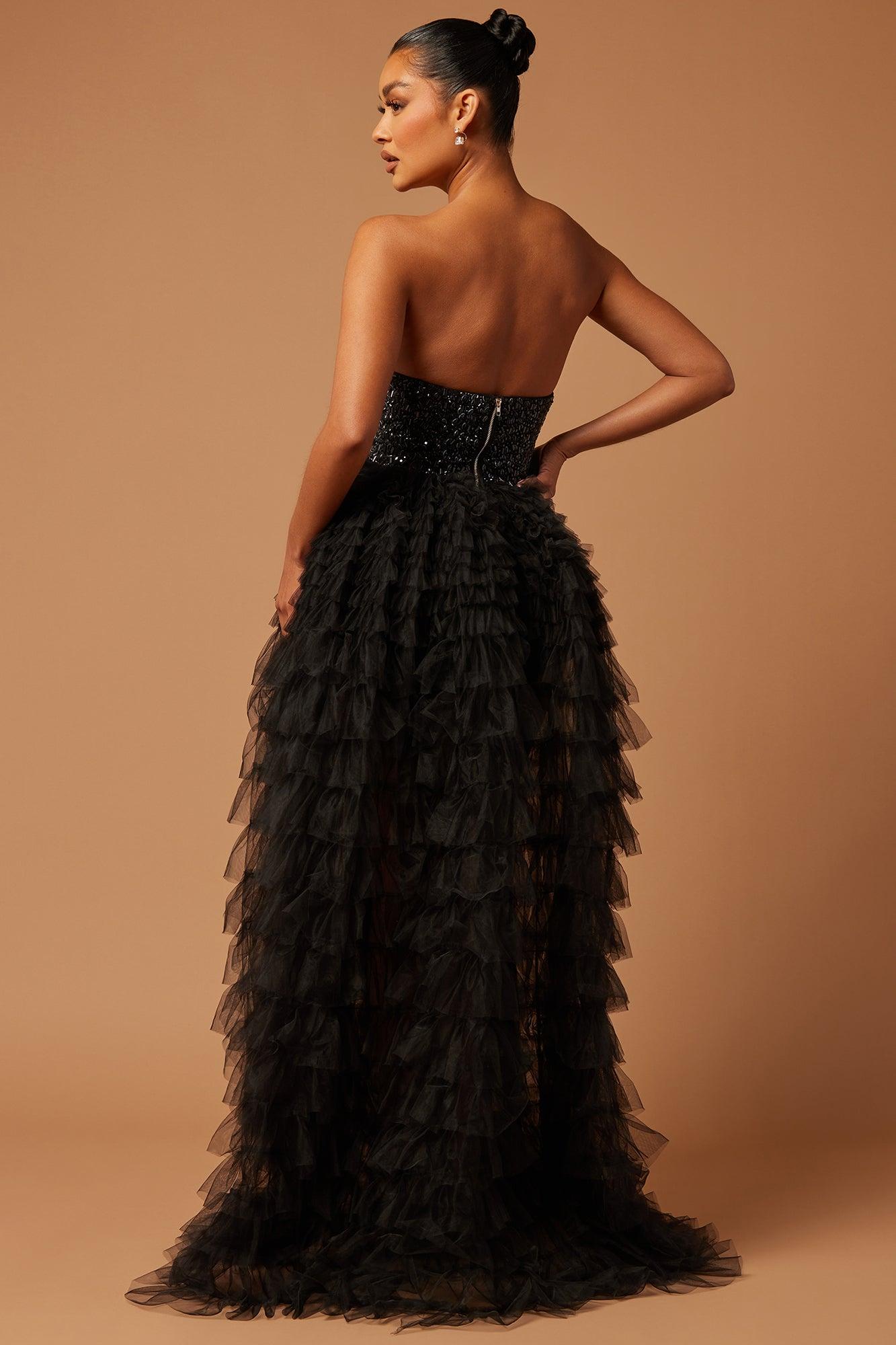 Kennedi Ruffle Gown - Black Product Image