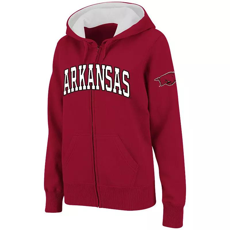 Women's Stadium Athletic Cardinal Arkansas Razorbacks Arched Name Full-Zip Hoodie,  Product Image