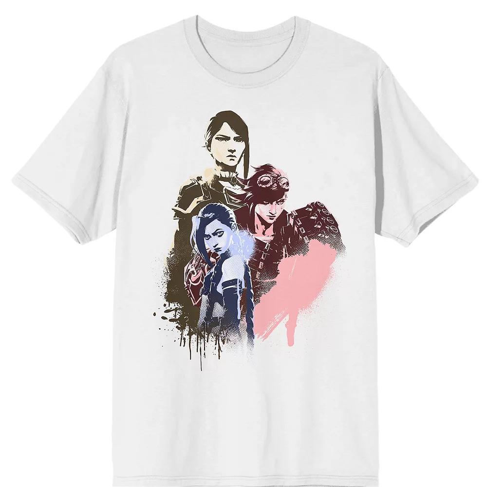 Men's Arcane League of Legends Trio Short Sleeve Graphic T-Shirt, Size: XL, White Product Image