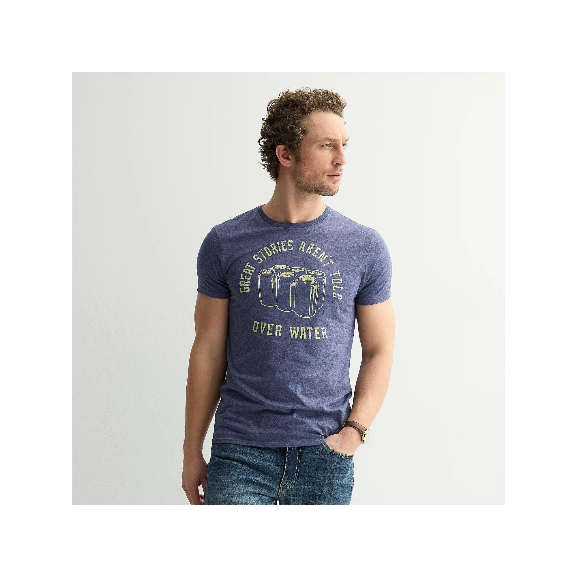 Men's Short Sleeve Graphic Tee, Size: XXL, Navy Grey Product Image