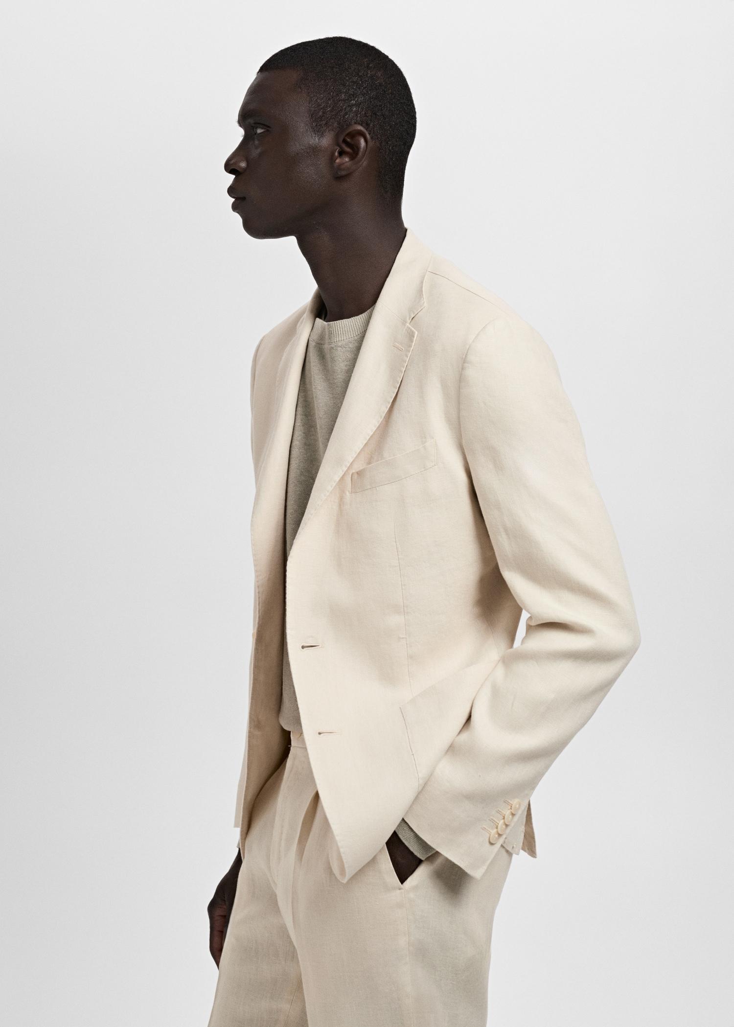 Salerno suit blazer 100% linen slim fit - Men | MANGO USA Product Image