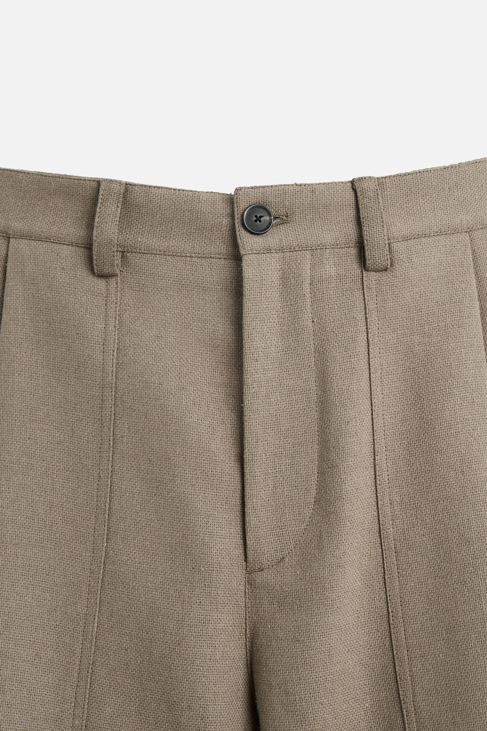 TEXTURED LINEN - COTTON SHORTS Product Image