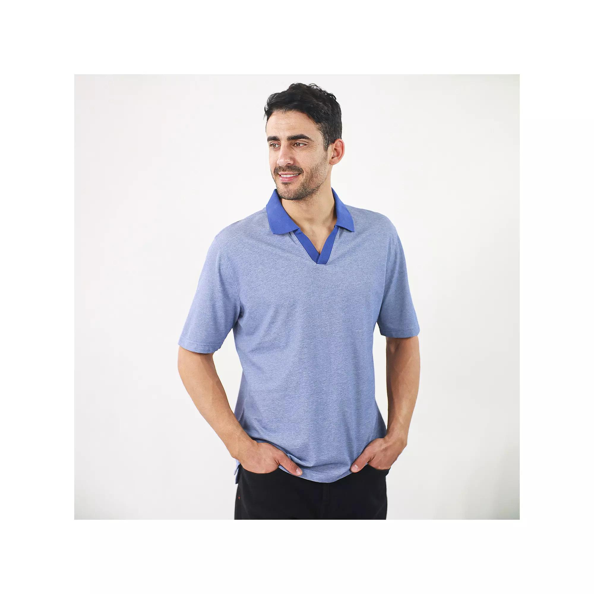 Men's JACHS NY Short Sleeve Lightweight Knit Oxford Polo,  Product Image