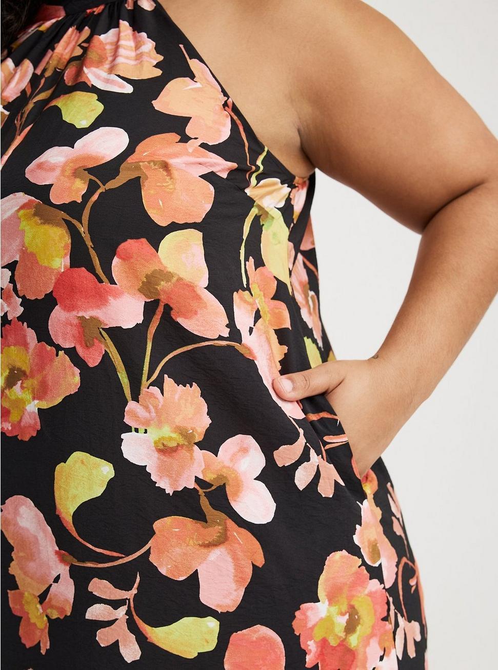 Midi High-Neck Tie-Back Dress Product Image