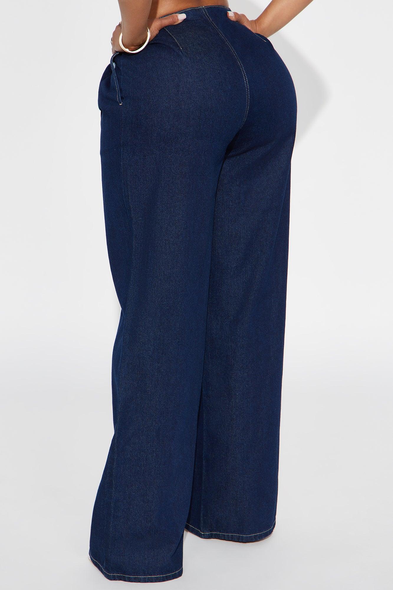 Windy City Trouser Wide Leg Jeans - Dark Wash Female Product Image