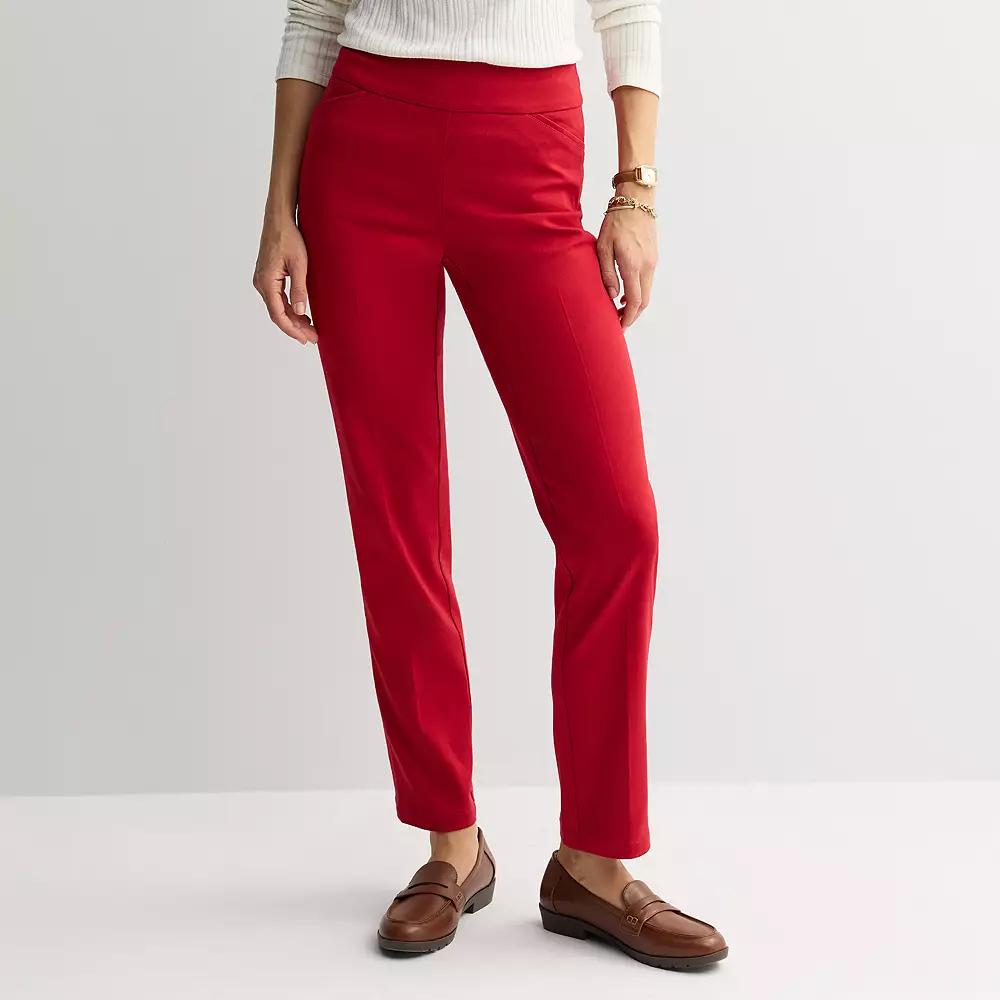 Women's Croft & Barrow® Effortless Stretch Pull-On Straight-Leg Pants,  Product Image