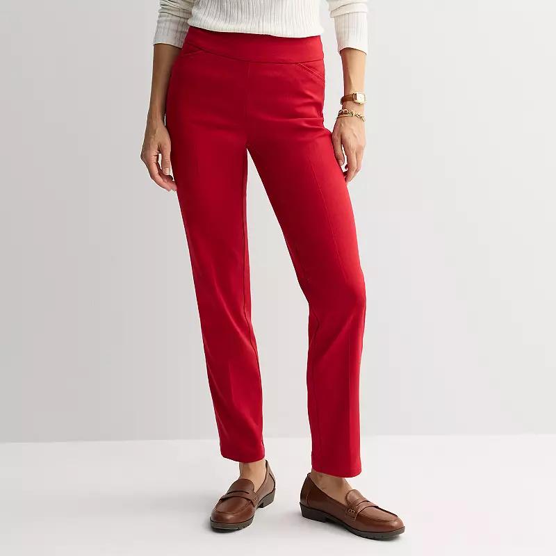 Women's Croft & Barrow® Effortless Stretch Pull-On Straight-Leg Pants,  Product Image