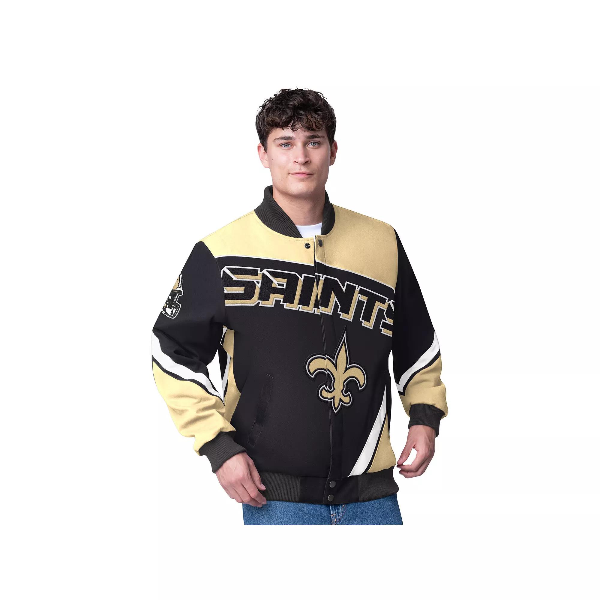 Men's G-III Extreme  Black New Orleans Saints Maximum Racing Full-Zip Jacket, Size: 2XL Product Image