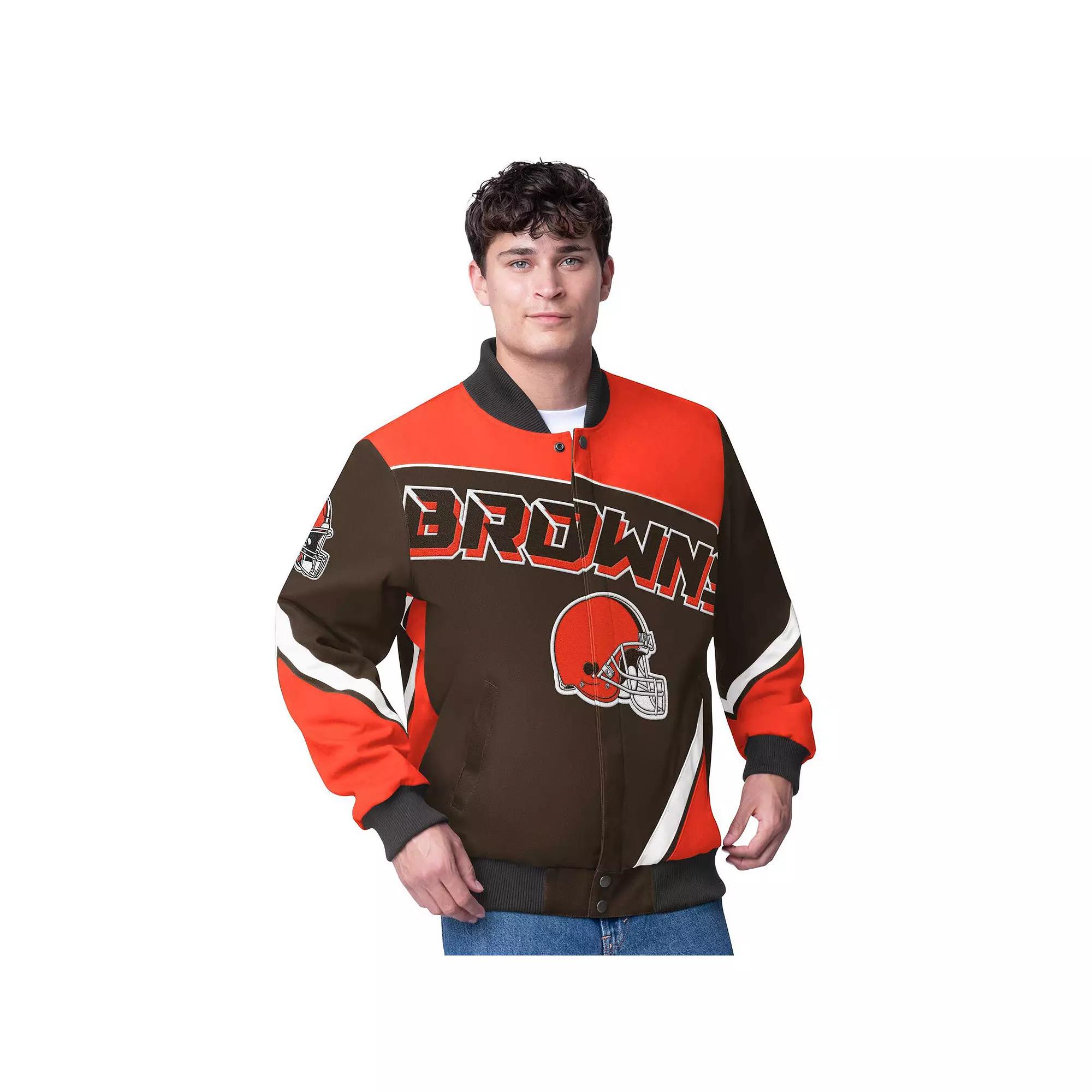 Men's G-III Extreme  Brown Cleveland Browns Maximum Racing Full-Zip Jacket, Size: 3XL Product Image
