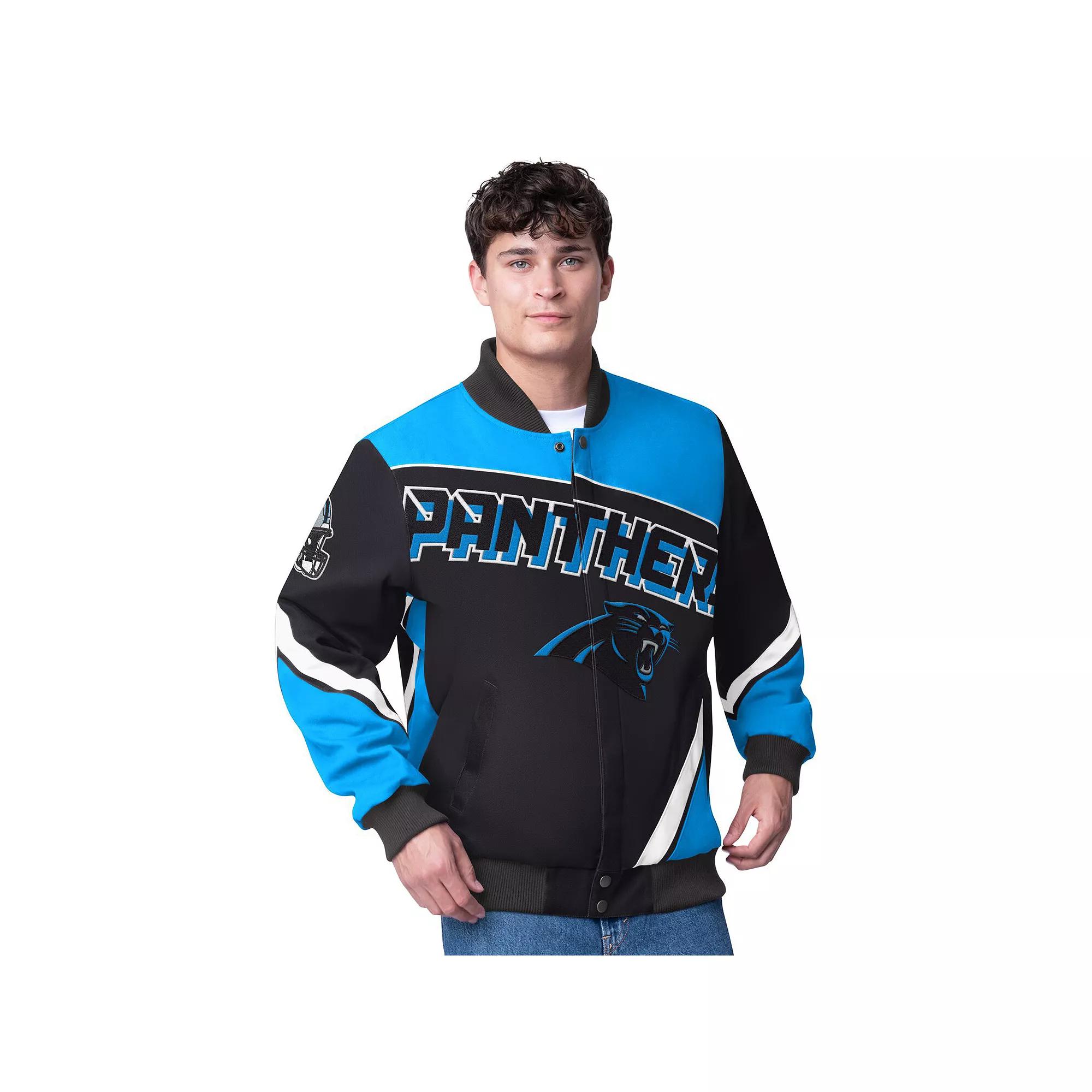 Men's G-III Extreme  Black Carolina Panthers Maximum Racing Full-Zip Jacket, Size: Large Product Image