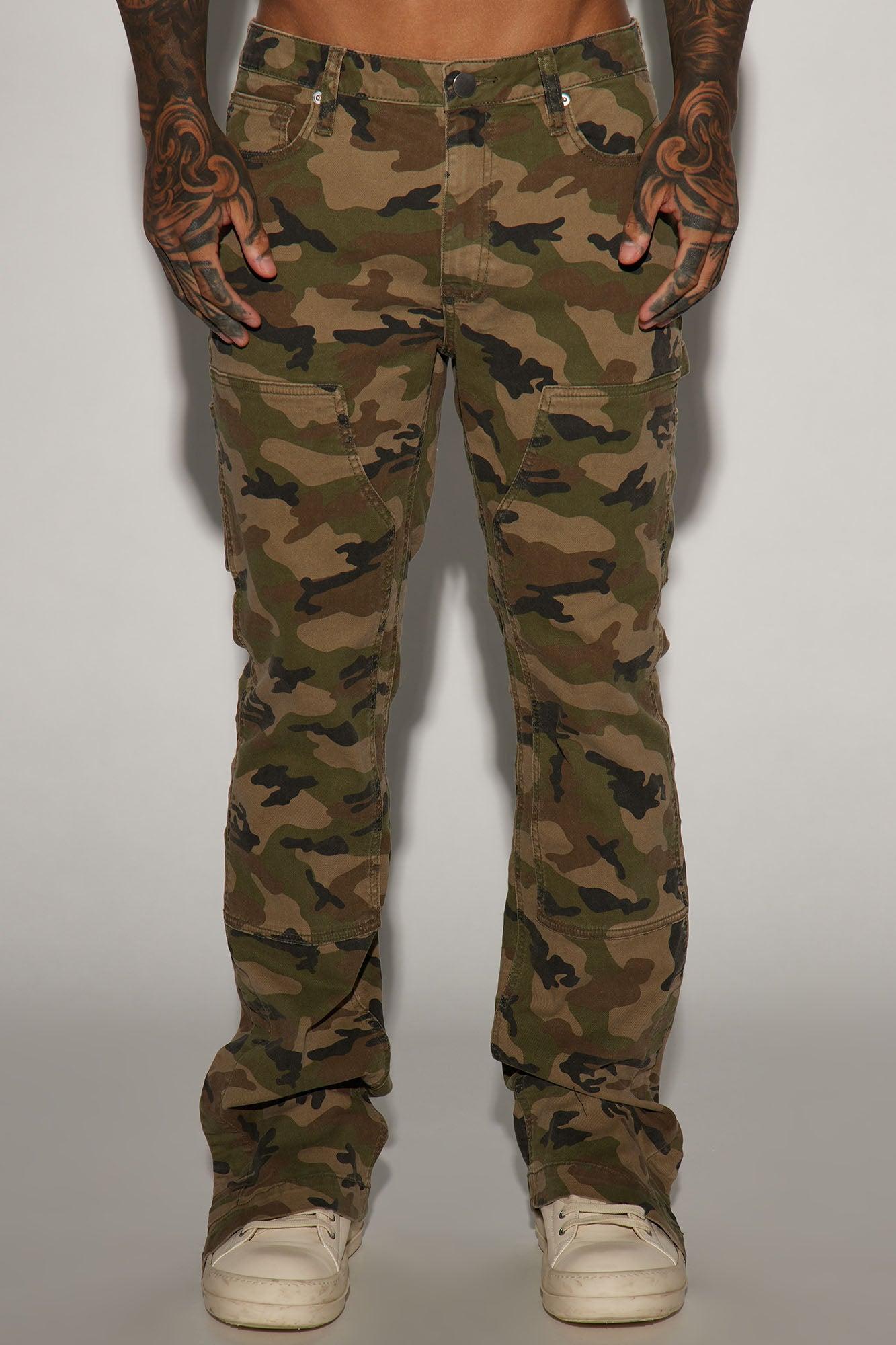 Easy Camo Slim Carpenter Flare Pants - Camouflage Product Image