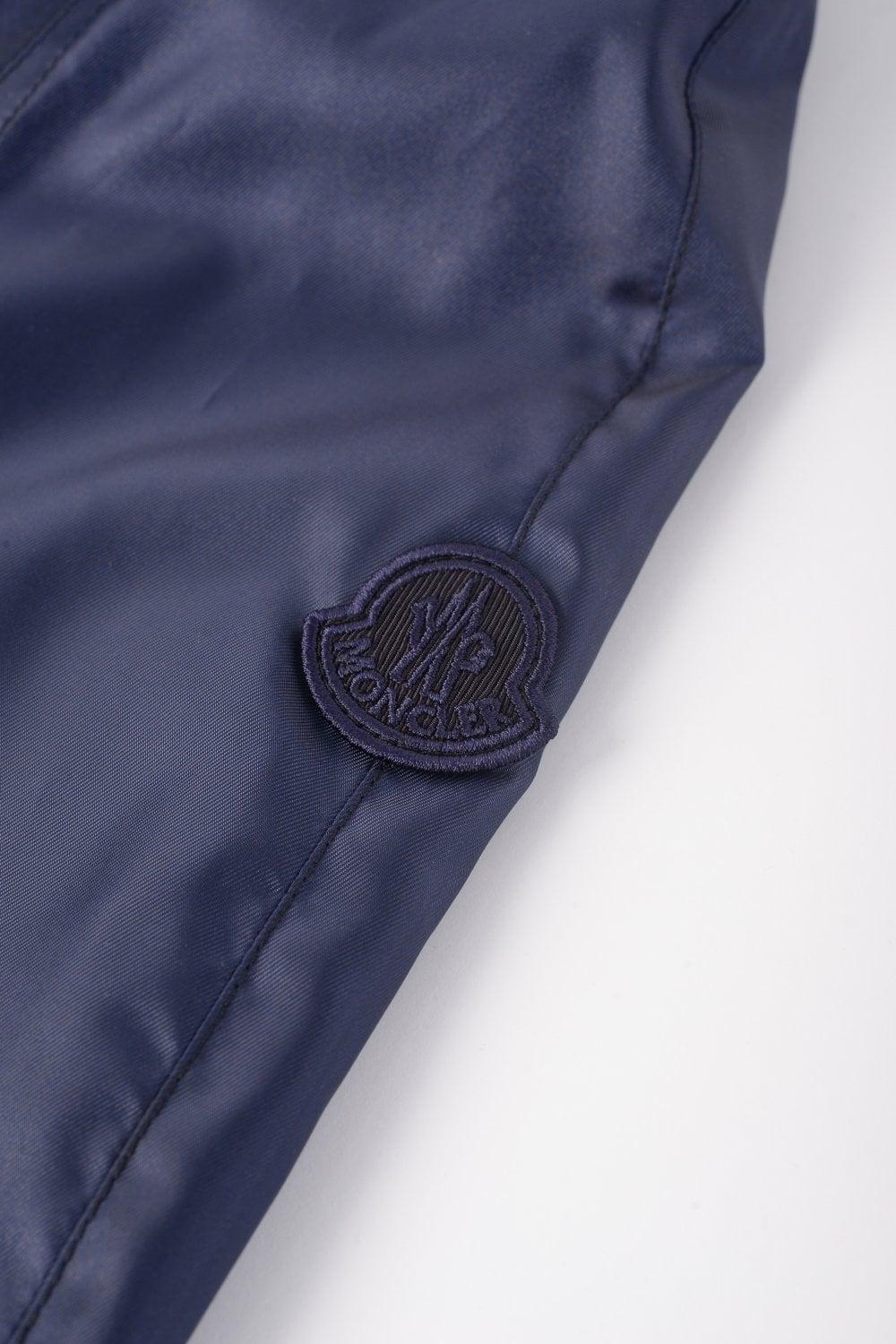 MONCLER Gobie Satin And Cotton-blend Twill Bomber Jacket In Navy Product Image