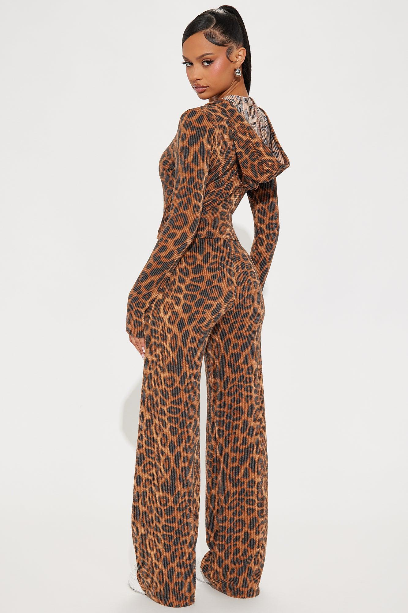 Lizzy Leopard Pant Set - Brown/combo Product Image