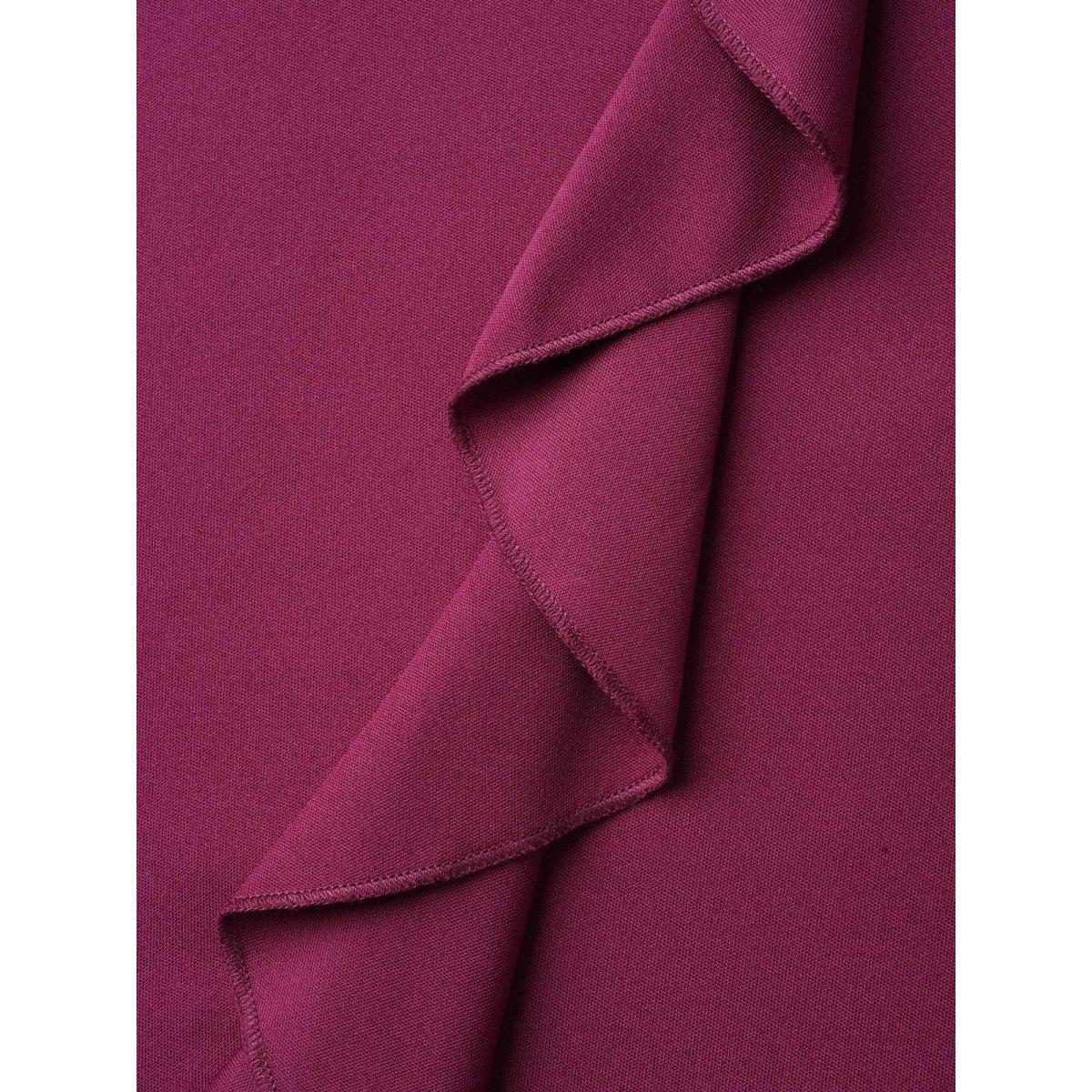 Plus Size Flared V-Neck Fake Wrap Midi Dress Deeppurplered Women Elegant Overlapping Knit Dresses Bloomchic 22-24/3X Product Image