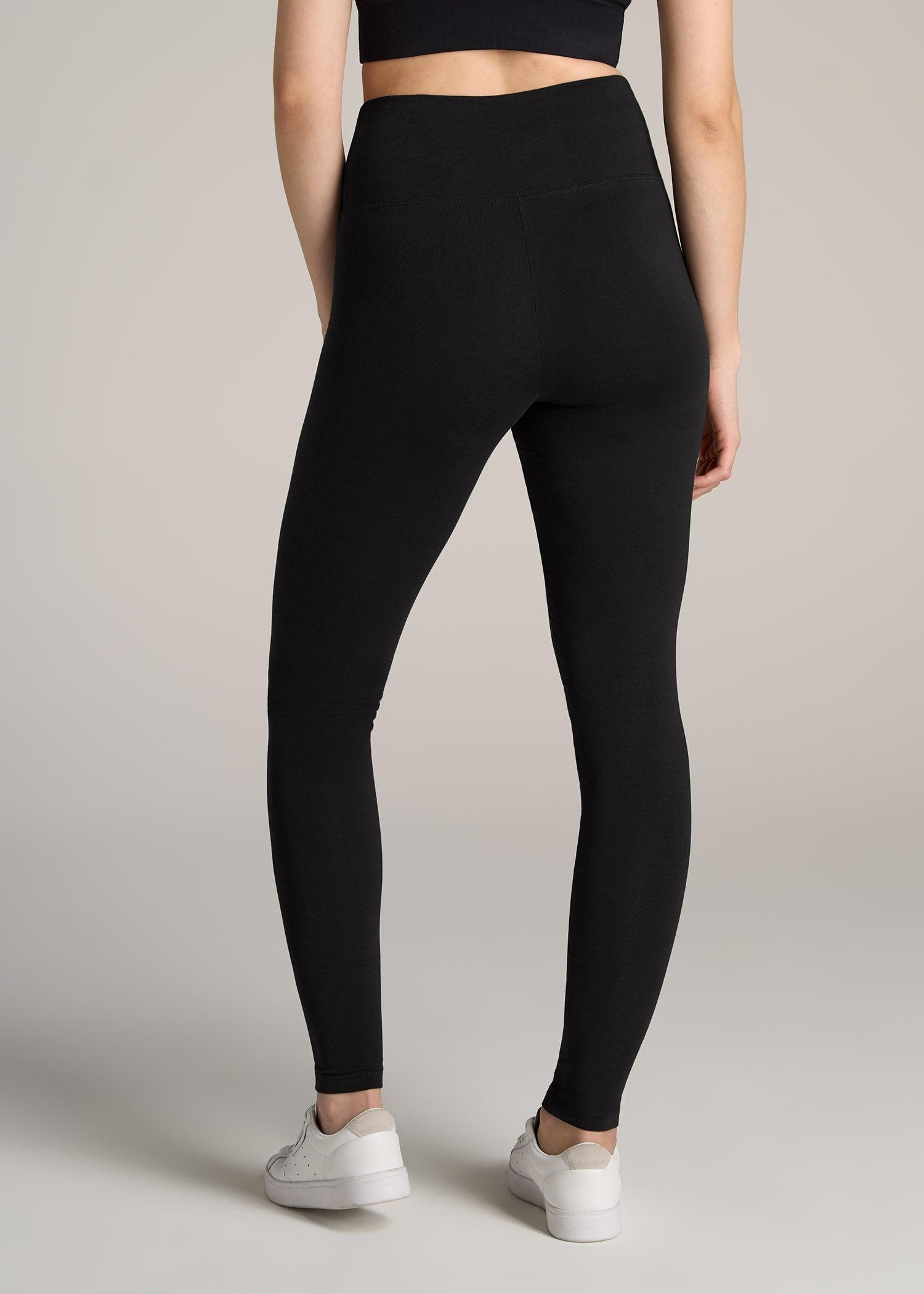 Cotton Leggings for Tall Women in Black Female Product Image