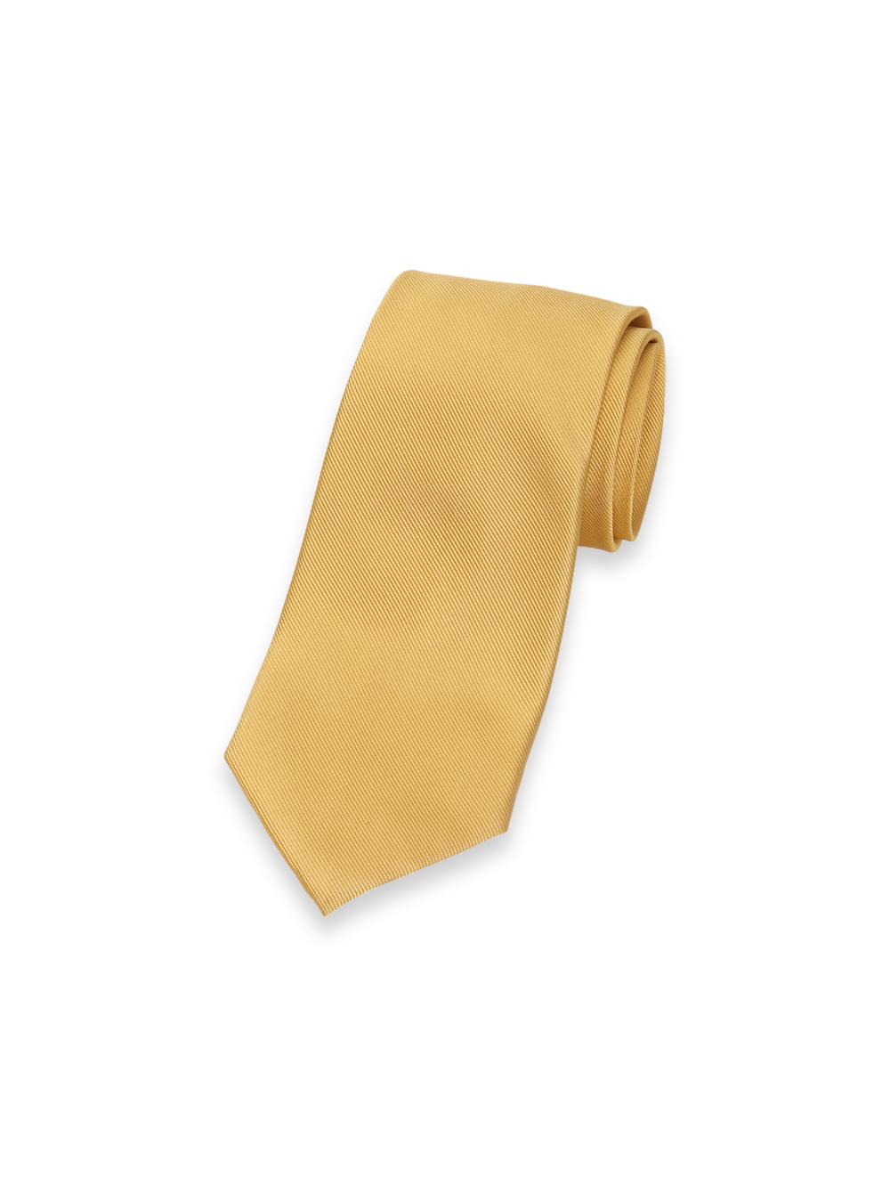 Solid Twill Woven Silk Tie - Yellow Product Image