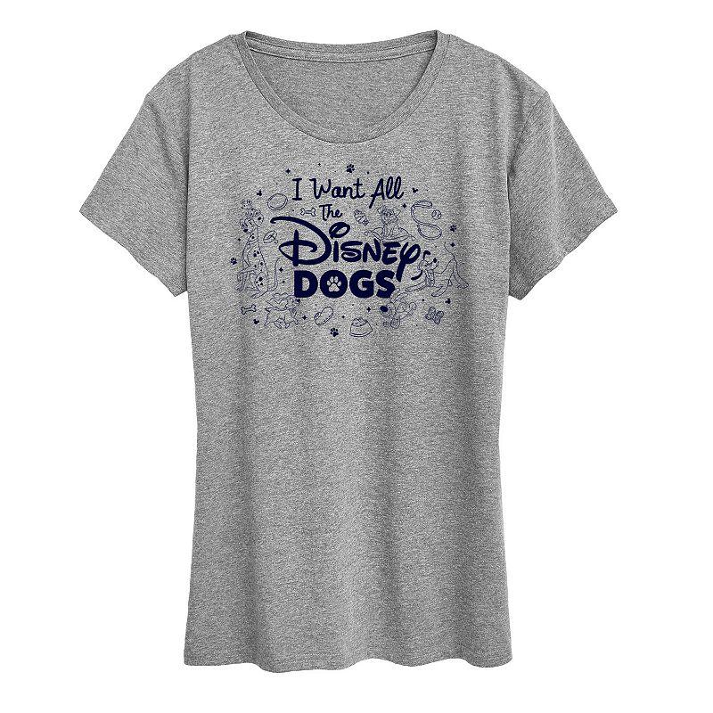 Disney Dogs Women's I Want All The Dogs Graphic Tee, Girl's,  Product Image