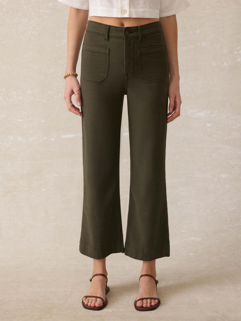Stretch Terry Patch Pocket Ankle Pant - Forest Olive Product Image