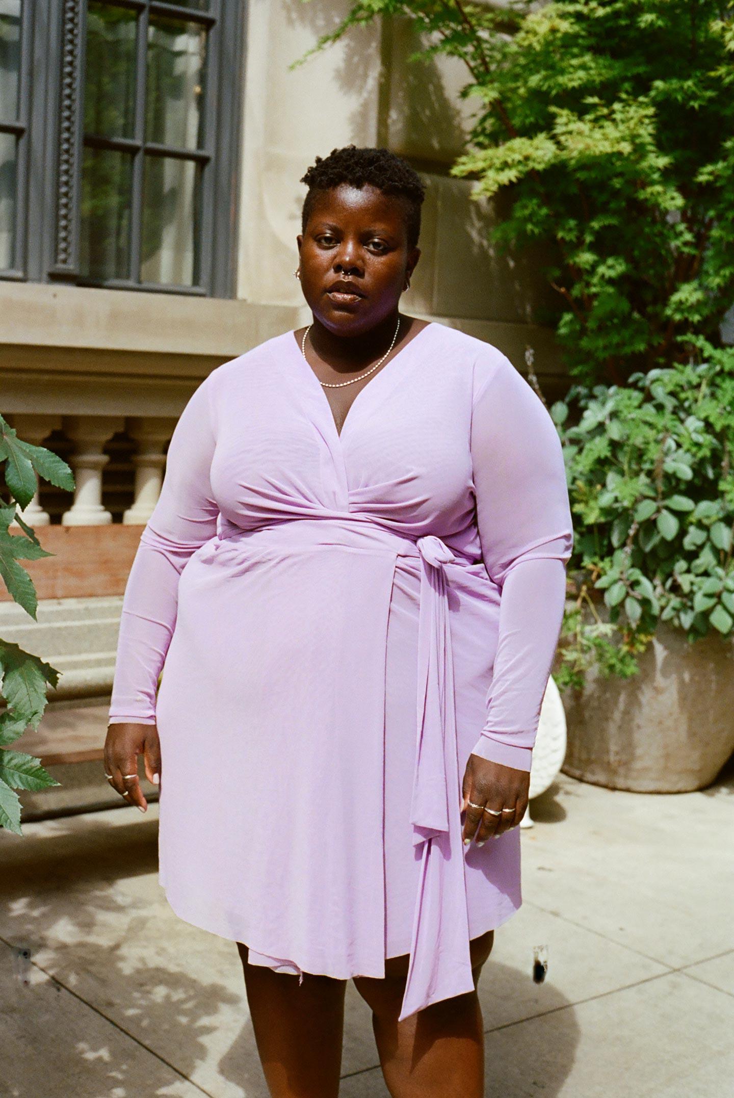 Nia Mini Wrap Dress - Lavender Haze Product Image