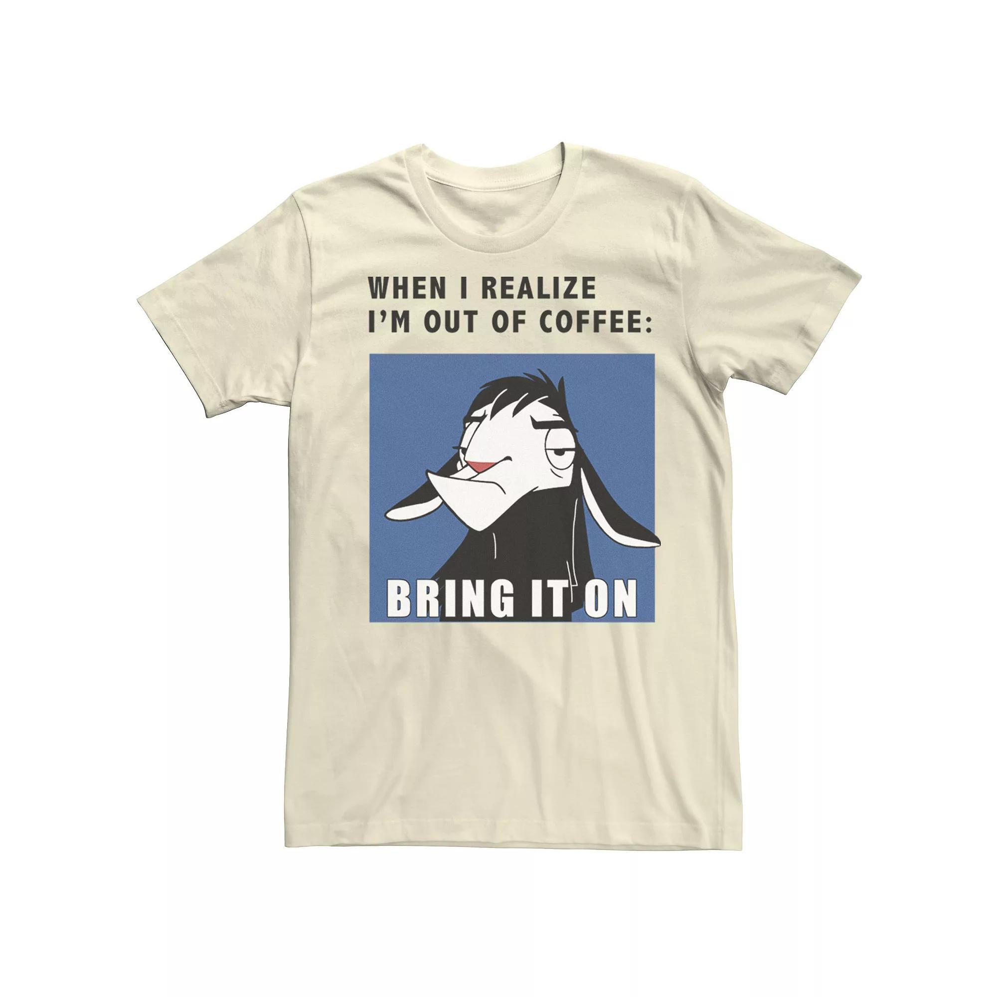 Men's Disney's The Emperor's New Groove Kuzco Out Of Coffee Tee,  Product Image