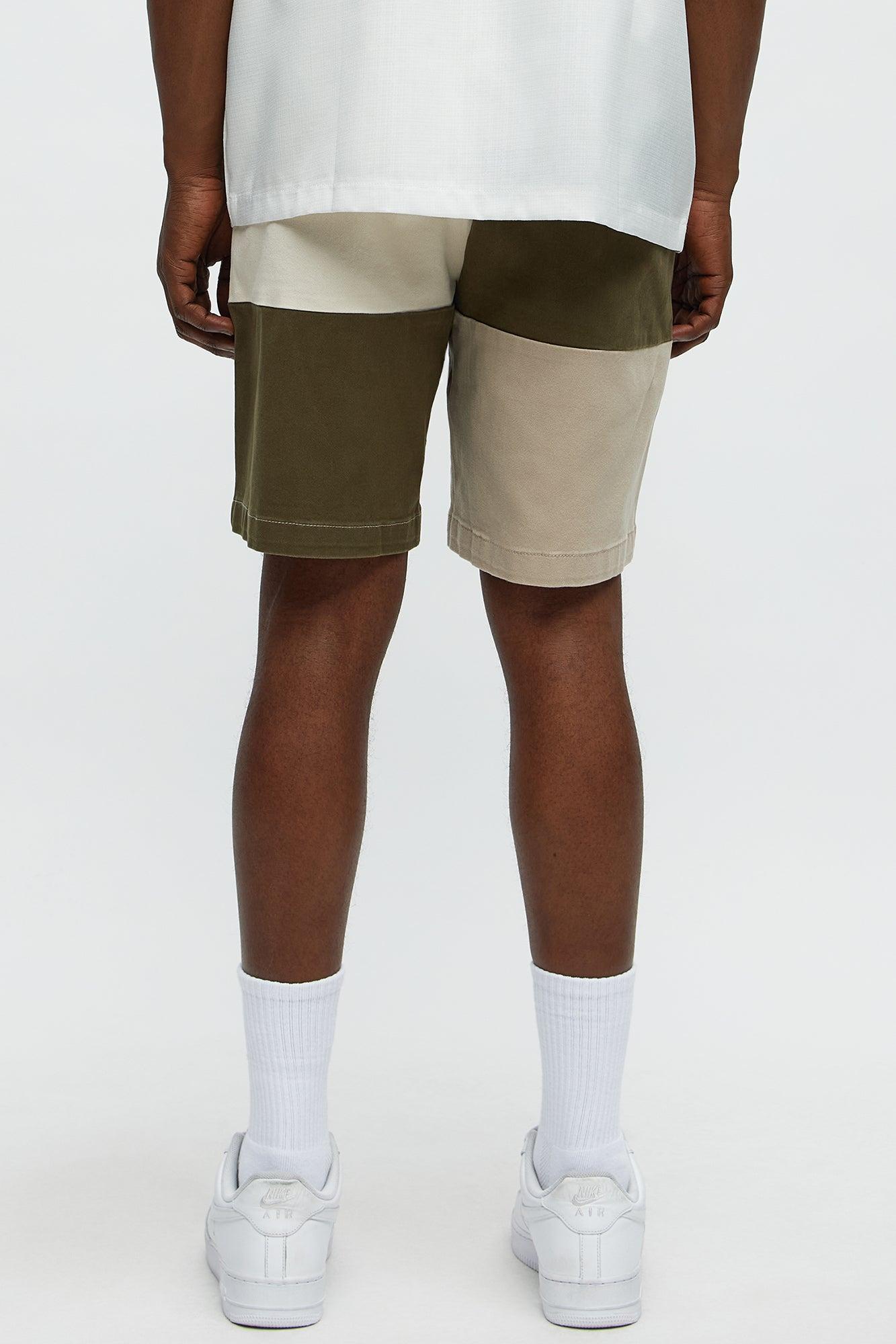 Blocked Again Shorts - Olive/combo Product Image