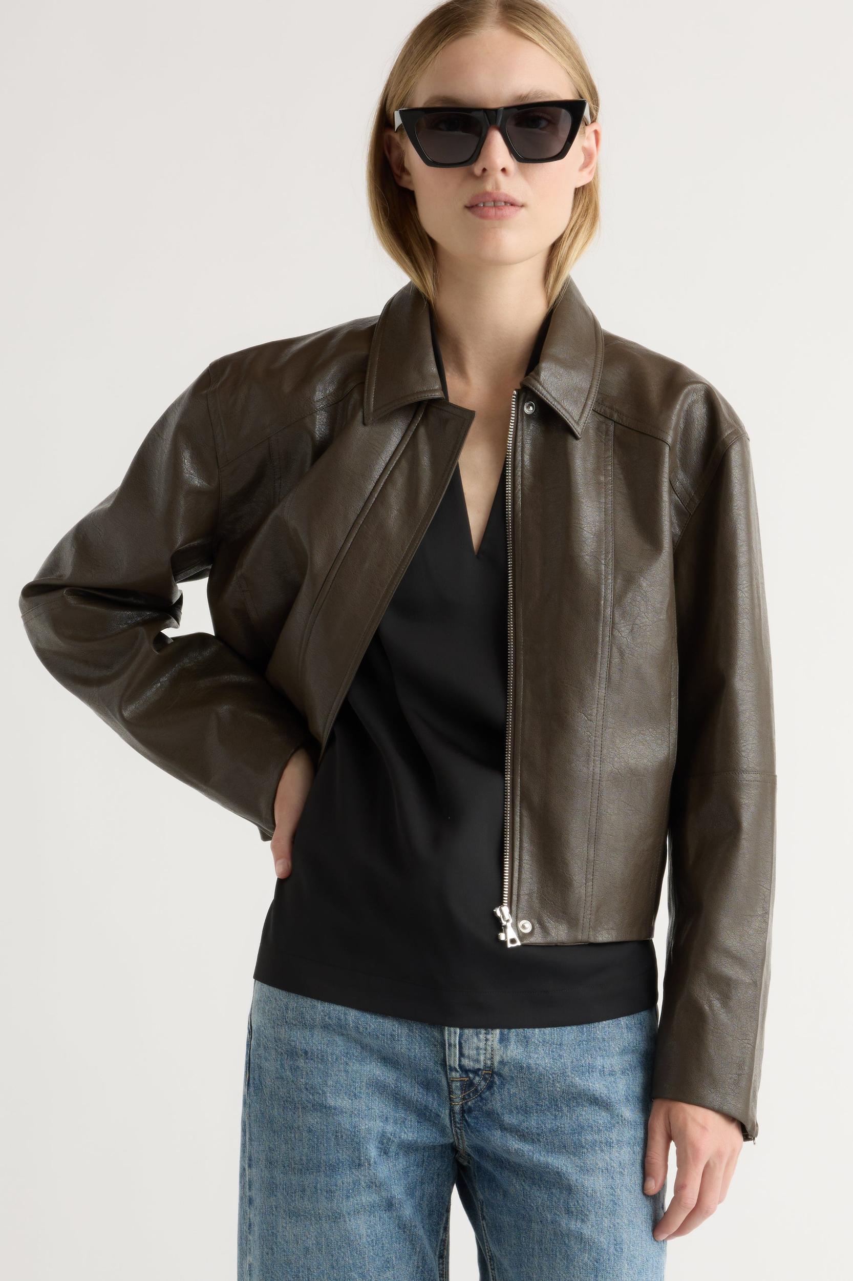Halle Vegan Leather Jacket Product Image
