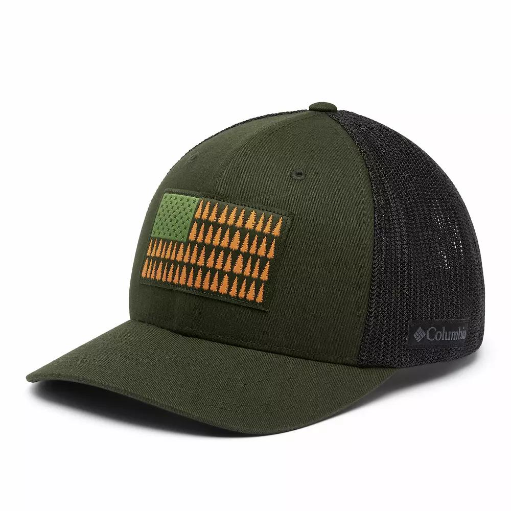 Men's Columbia FlexFit Mesh Tree Flag Fitted Cap,  Product Image