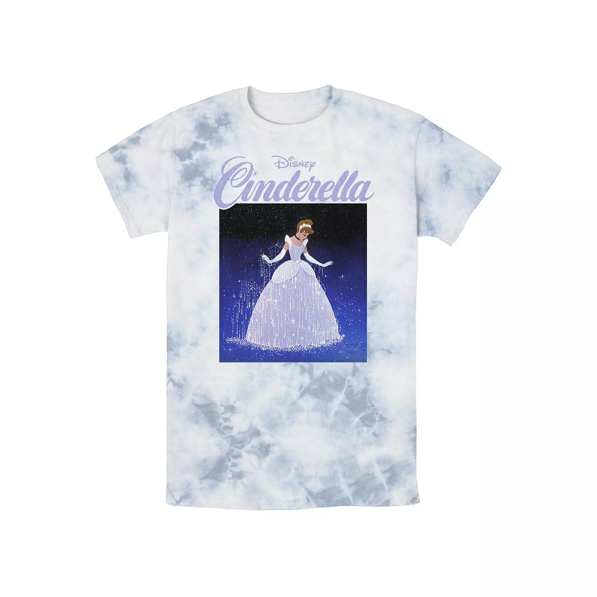 Men's Disney Cinderella 70th Anniversary Cinderella Dress Poster Bomabrd Wash Tee, Boy's, Size: Small, White Blue Product Image