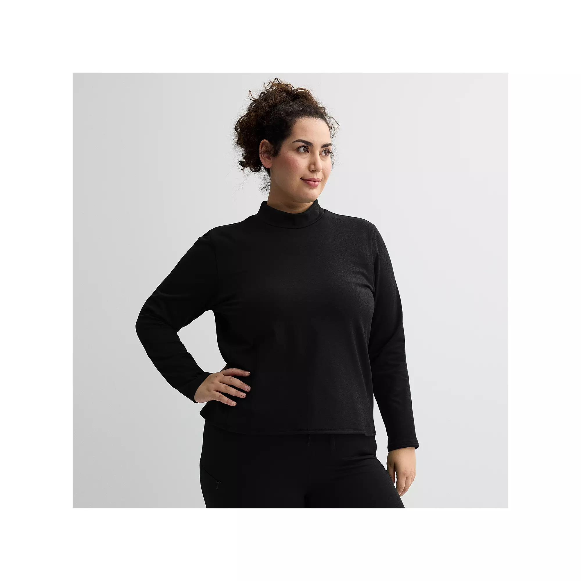 Plus Size Tek Gear® Warm Gear Mockneck Top, Women's, Size: 1XL, Mineral Black Product Image